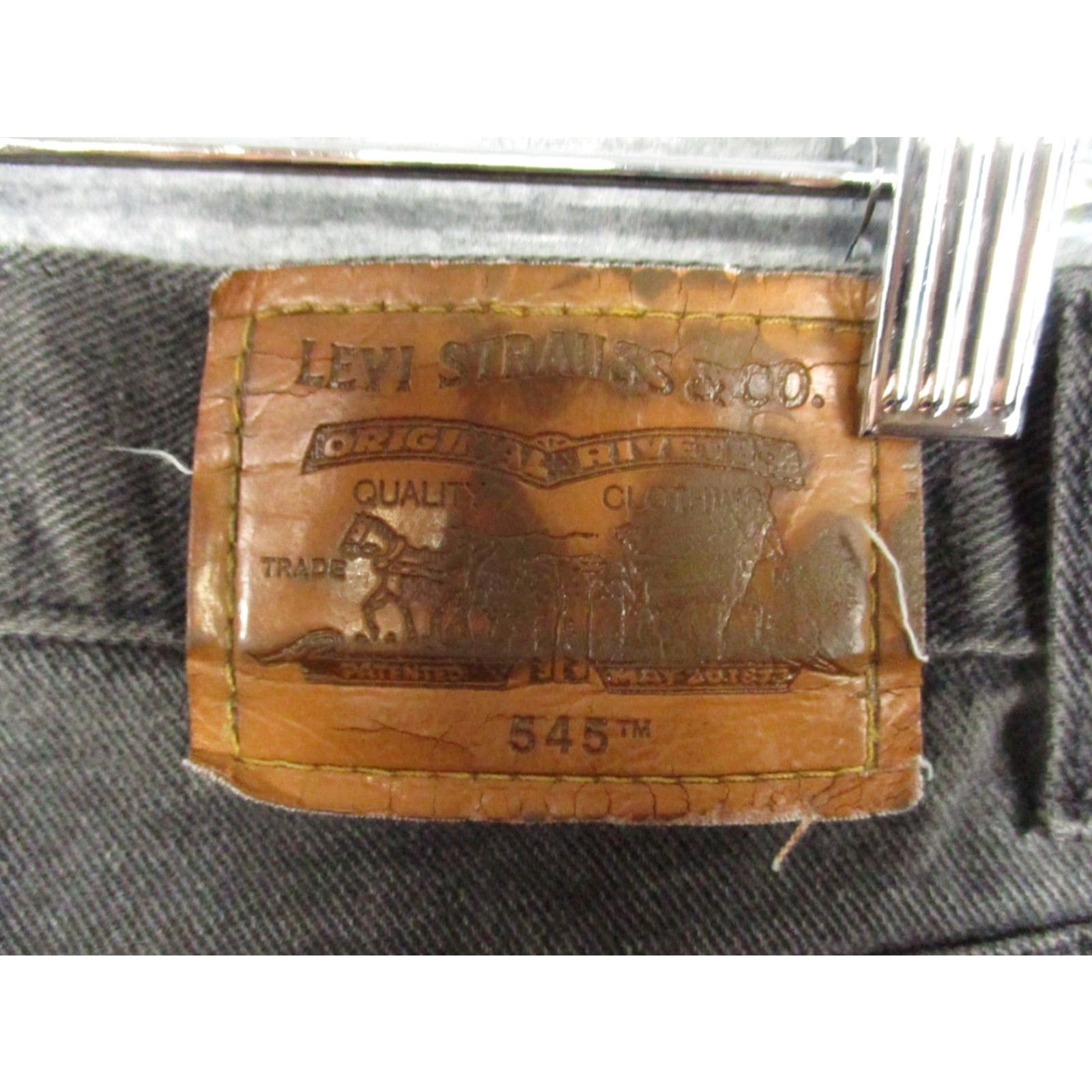 Levi's Levi's 545 Jeans Mens 42x32 Vintage Brown Tab Black Light Wash 90s 5-Pocket Relaxed Holes Belt Loops Denim Pants Size US 42 / EU 58 - 4 Thumbnail