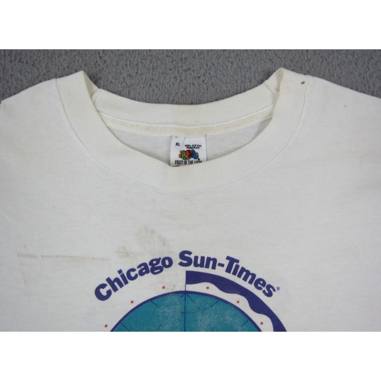 Fruit Of The Loom VINTAGE Fruit of the Loom Shirt Mens Extra Large White Worlds Largest Triathlon 90s Size US XL / EU 56 / 4 - 4 Thumbnail