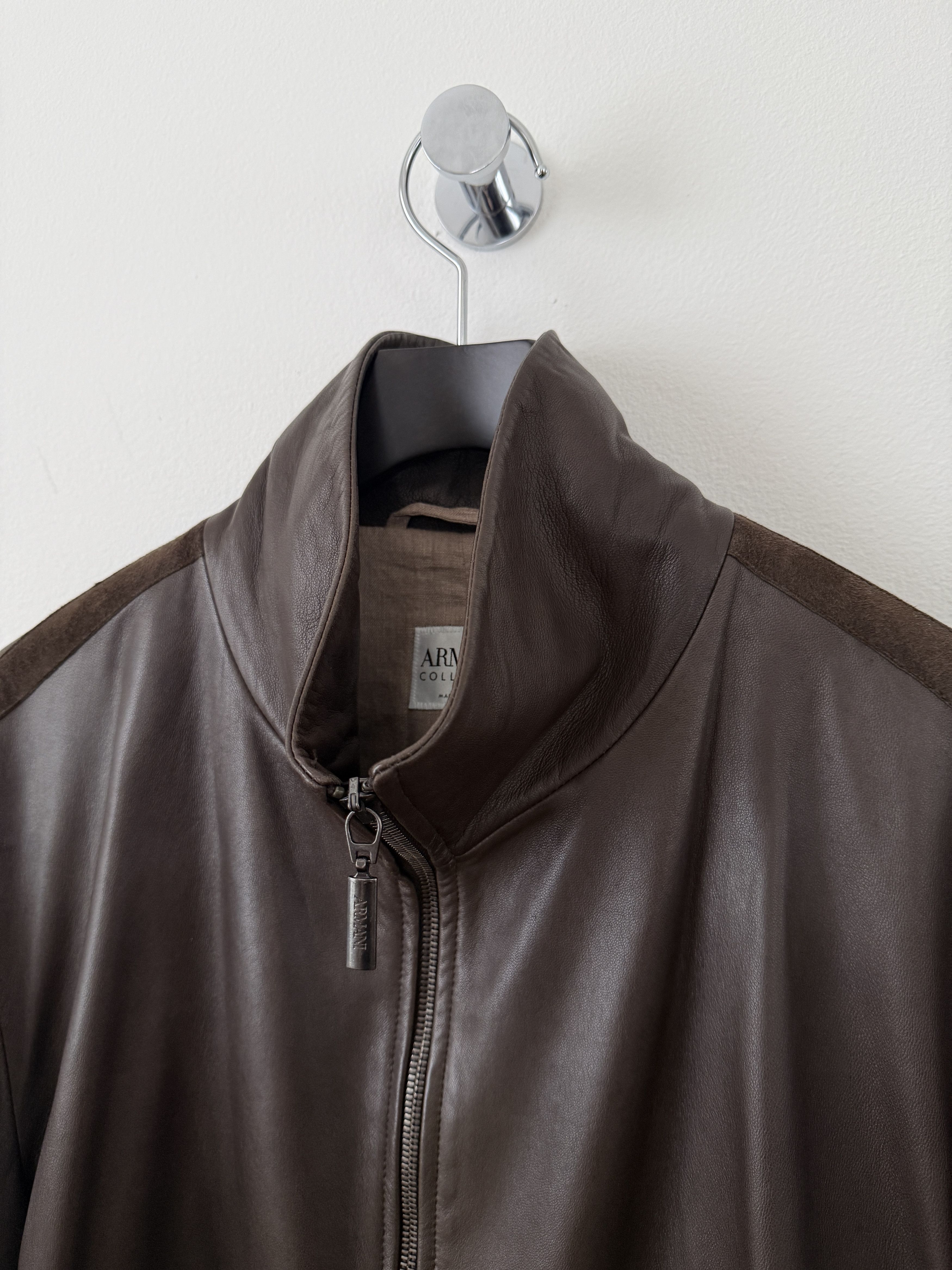 Armani Collezioni Lambskin Leather Zip Up Jacket Size US S / EU 44-46 / 1 - 8 Thumbnail