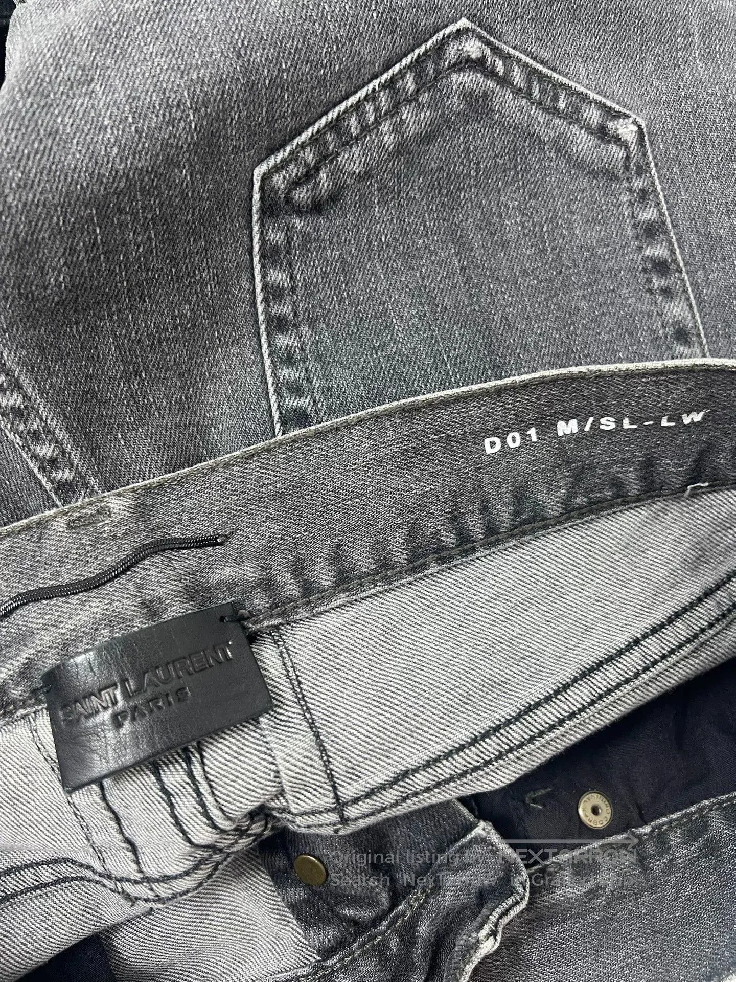 Saint Laurent Paris Saint Laurent Gray Denim Pants SLP16FW. Size US 28 / EU 44 - 4 Thumbnail