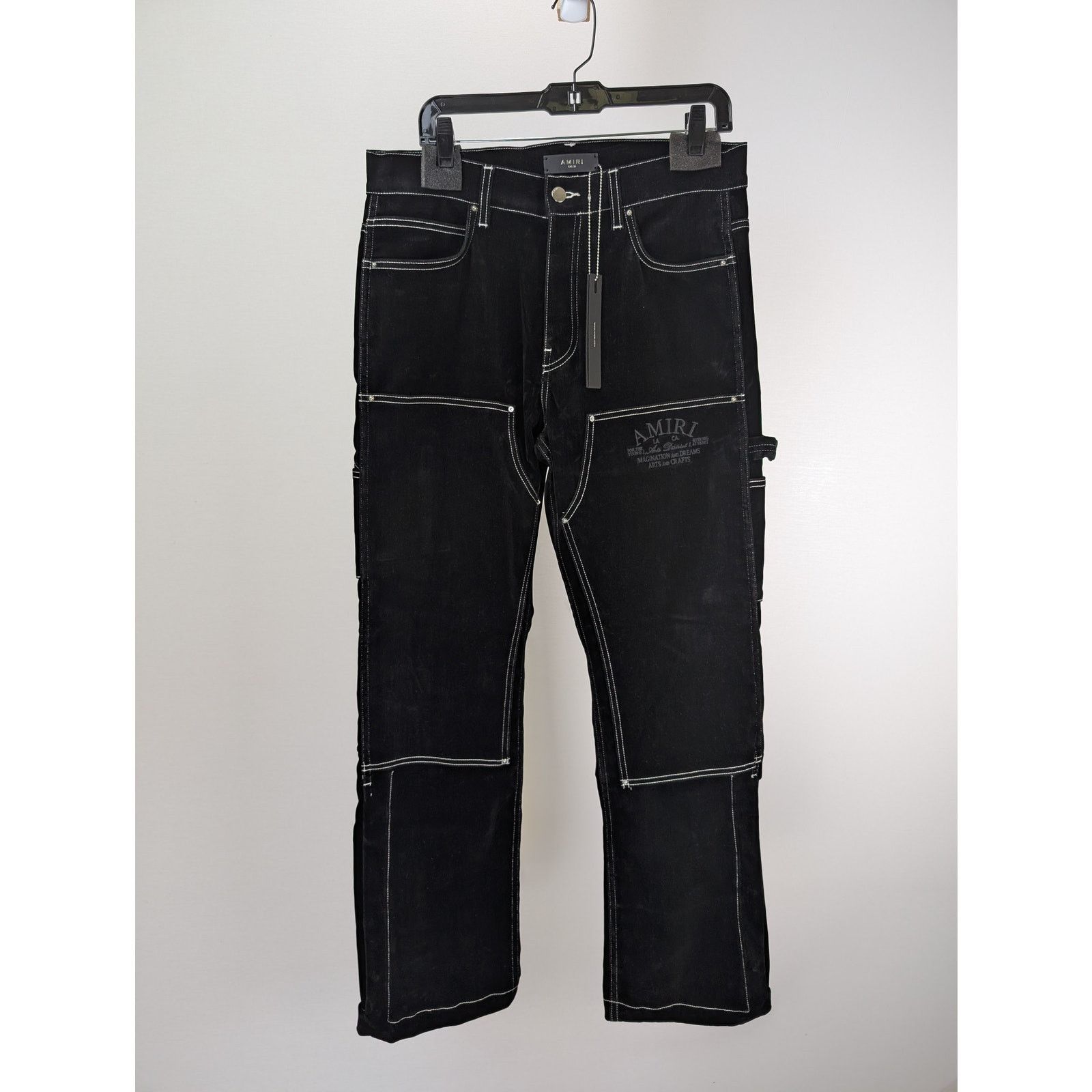 Amiri o1rshd1 Flocked Carpe Jean in Black Size US 32 / EU 48 - 1 Thumbnail