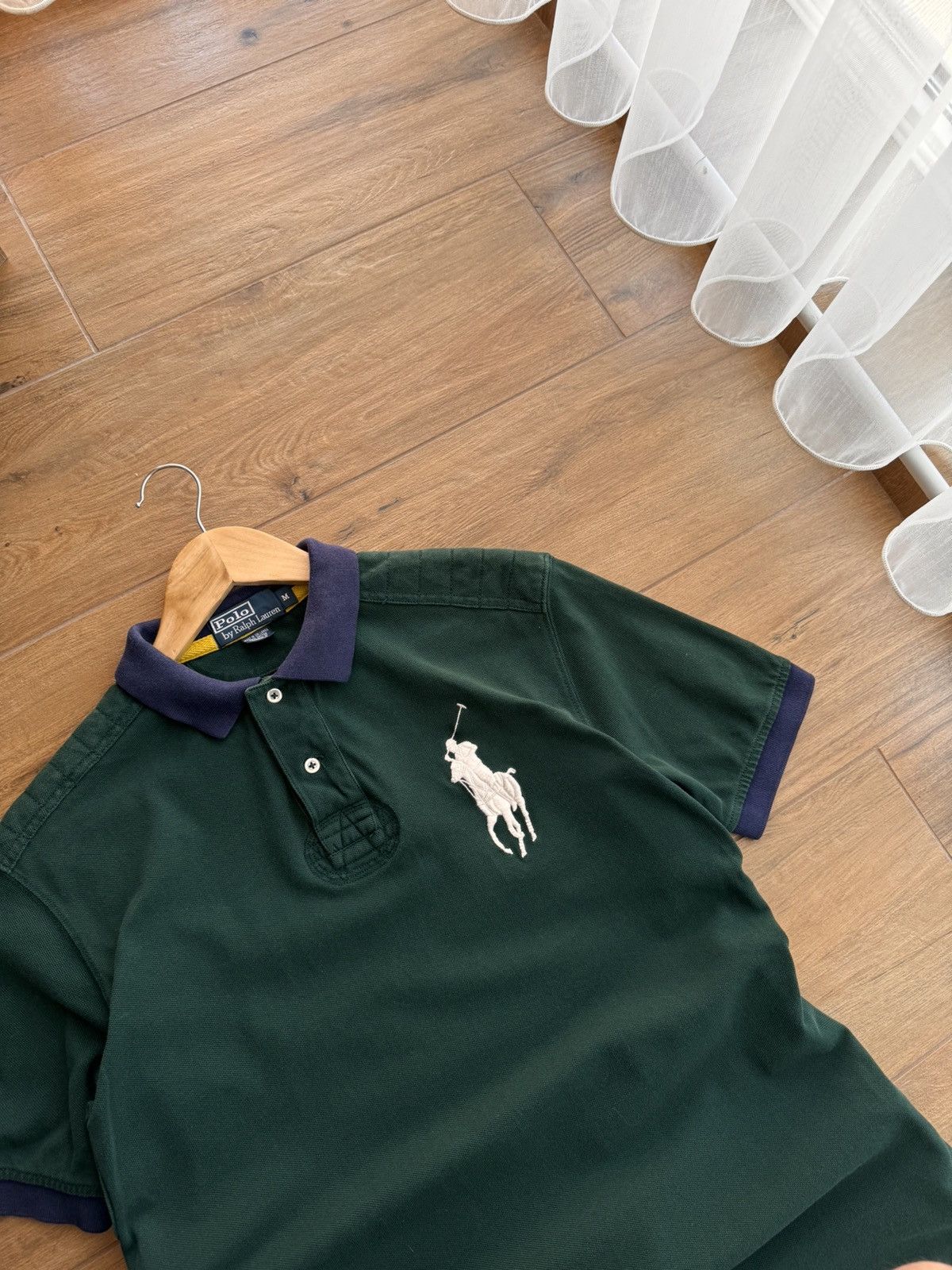 Lauren Ralph Lauren × Polo Ralph Lauren × Vintage Vintage Polo Ralph Lauren Royal Green Big Logo Polo Shirt Size US M / EU 48-50 / 2 - 7 Thumbnail