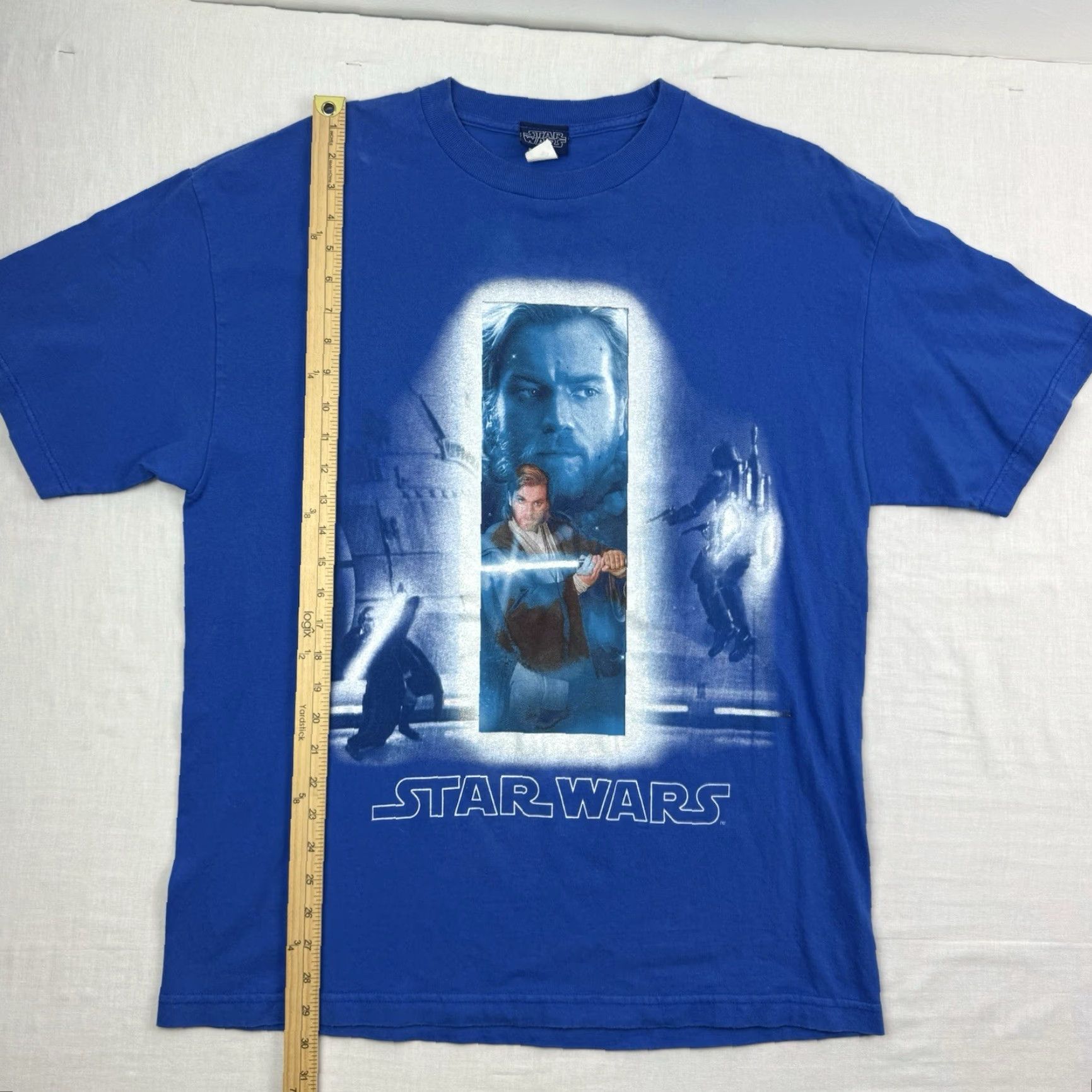 Star Wars VINTAGE Star Wars T-Shirt Adult XL Blue Graphic 90s Movie Mens Size US XL / EU 56 / 4 - 5 Thumbnail