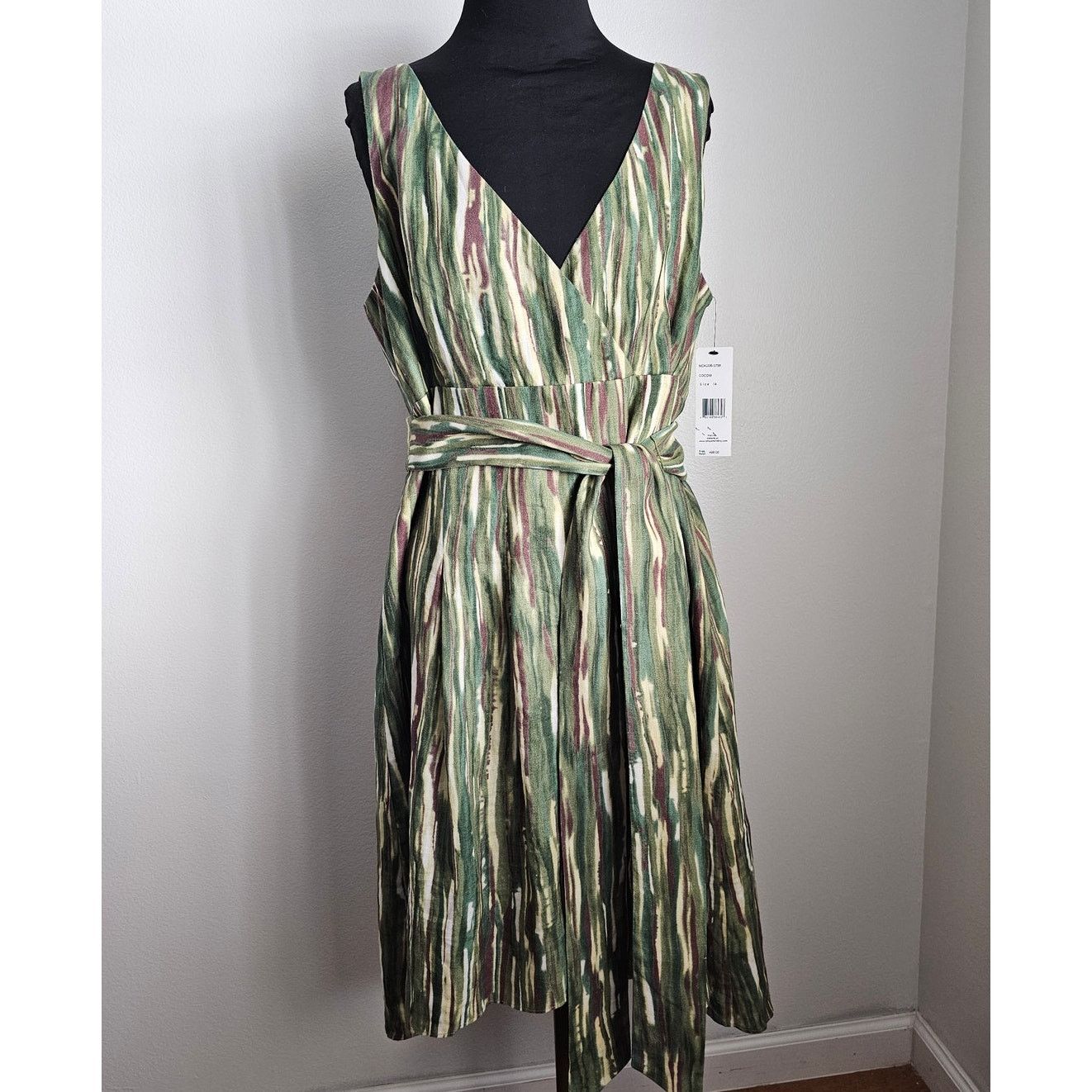 Lafayette 148 LAFAYETTE 148 Summer Sleeveless Green Linen Dress 14 $498 Size XL / US 12-14 / IT 48-50 - 1 Thumbnail