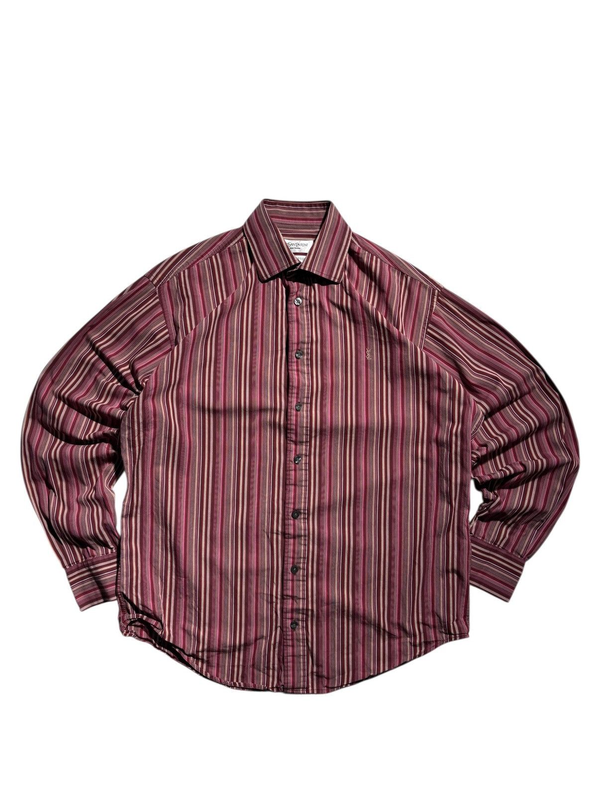 Yves Saint Laurent Yves Saint Laurent Striped Shirts Long Sleeve Retro 90’s Size US M / EU 48-50 / 2 - 2 Thumbnail