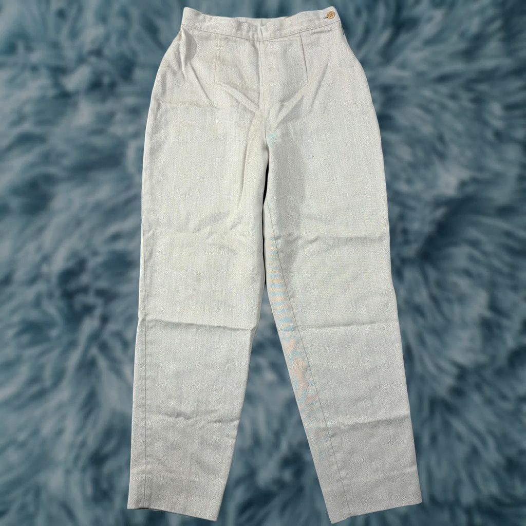 Vintage VINTAGE VESTIMENTA Pants Womens 27 Beige Italy High Waisted Wool Trousers Tapered Leg Size 27" / US 4 / IT 40 - 1 Thumbnail