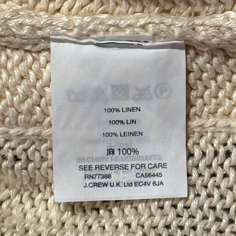 J.Crew NWT J Crew Linen Cardigan Sweater Open Front Ruana Cream S/M Size M / US 6-8 / IT 42-44 - 5 Thumbnail