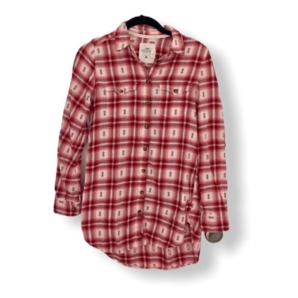 H&M H&M Red White Plaid Flannel Button Down Shirt Women’s Size 2 Size XS / US 0-2 / IT 36-38 - 1 Thumbnail
