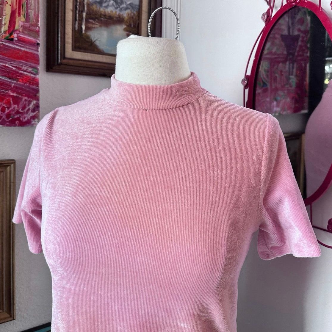 Forever 21 forever 21 pink corduroy short sleeve turtleneck top Size S / US 4 / IT 40 - 2 Thumbnail