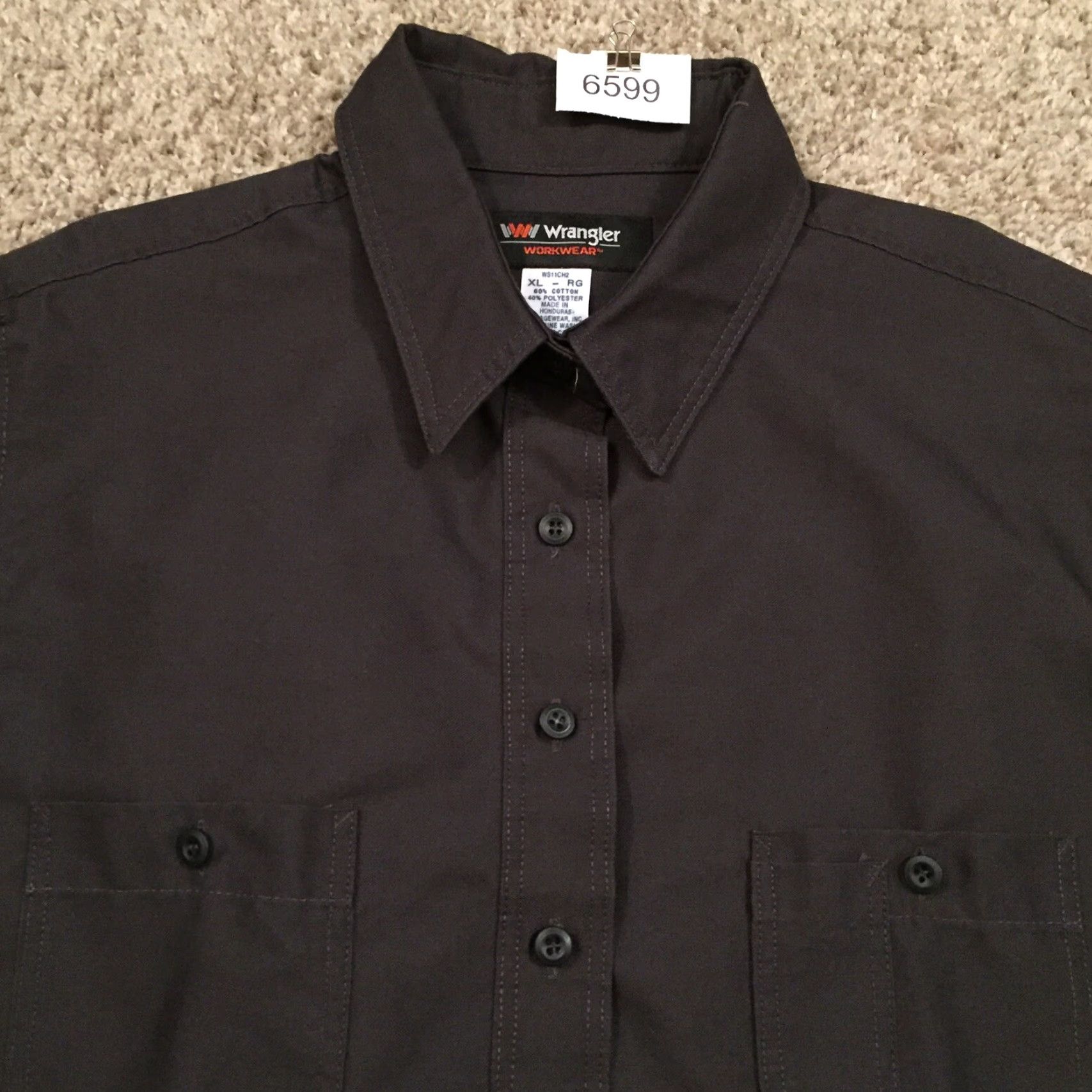 Wrangler Wrangler Shirt Womens XL Gray Long Sleeve Button Up Pockets Workwear Shirt XL Gray Wrangler Women Button-Up Shirt Size XL / US 12-14 / IT 48-50 - 3 Thumbnail