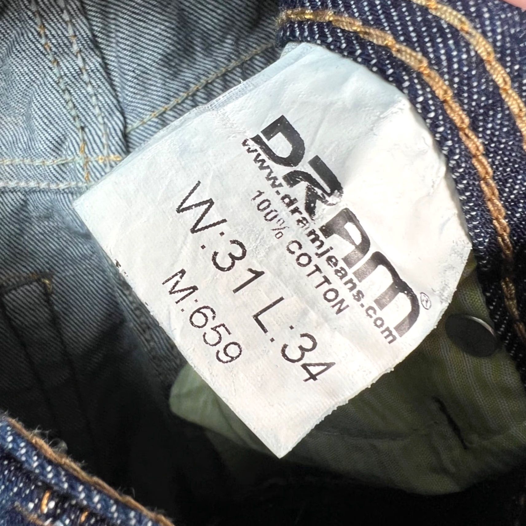 Denime DRAM Jeans Bermuda Denim Shorts 31 Mens 100% Cotton Baggy Blue Pocket 5-Pocket Inseam 12in Mid Rise Summer Vintage Mens Size US 31 - 4 Thumbnail