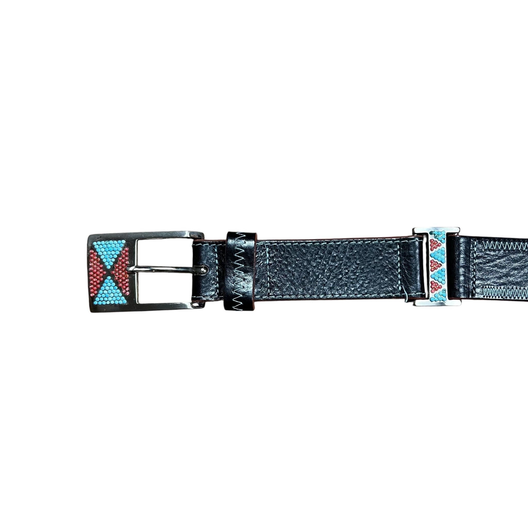 Parasuco Parasuco Made in Italy Beaded Leather Belt - M Size ONE SIZE - 2 Thumbnail