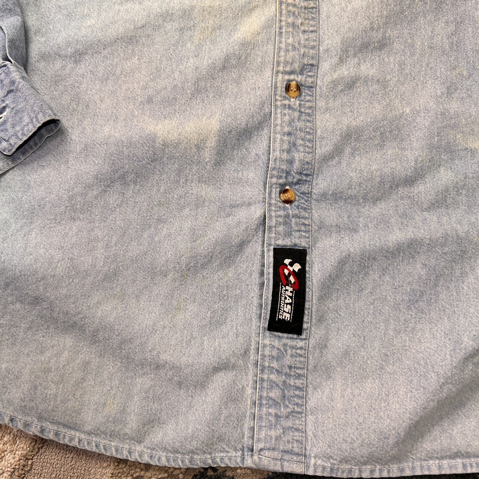 & Other Stories Vintage Chase Authentic NASCAR Denim Shirt Mens 3XL Blue Size US XXL / EU 58 / 5 - 2 Thumbnail