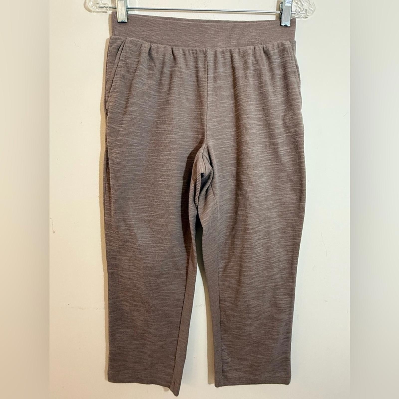 Other Bridgehampton brown ribbed crop Athleisure pants SZ XXSP Size 25" / US 0 / IT 36 - 2 Thumbnail