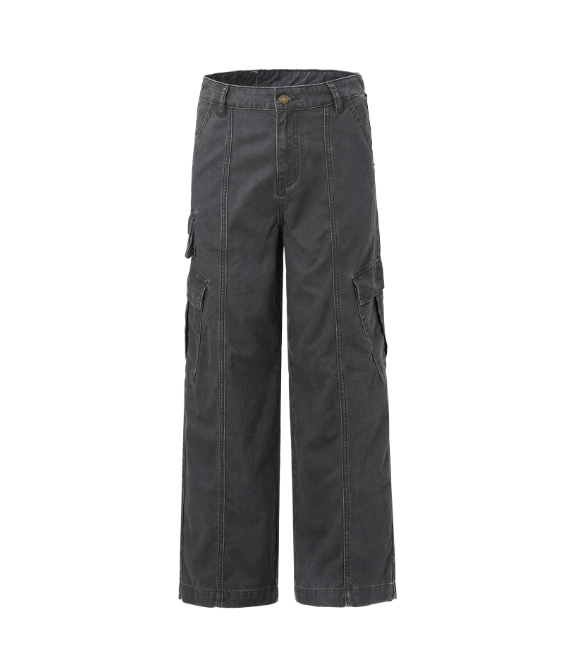 Japanese Brand × Jean Vintage workwear multi-pocket wide-leg baggy jeans Size US 32 / EU 48 - 3 Thumbnail