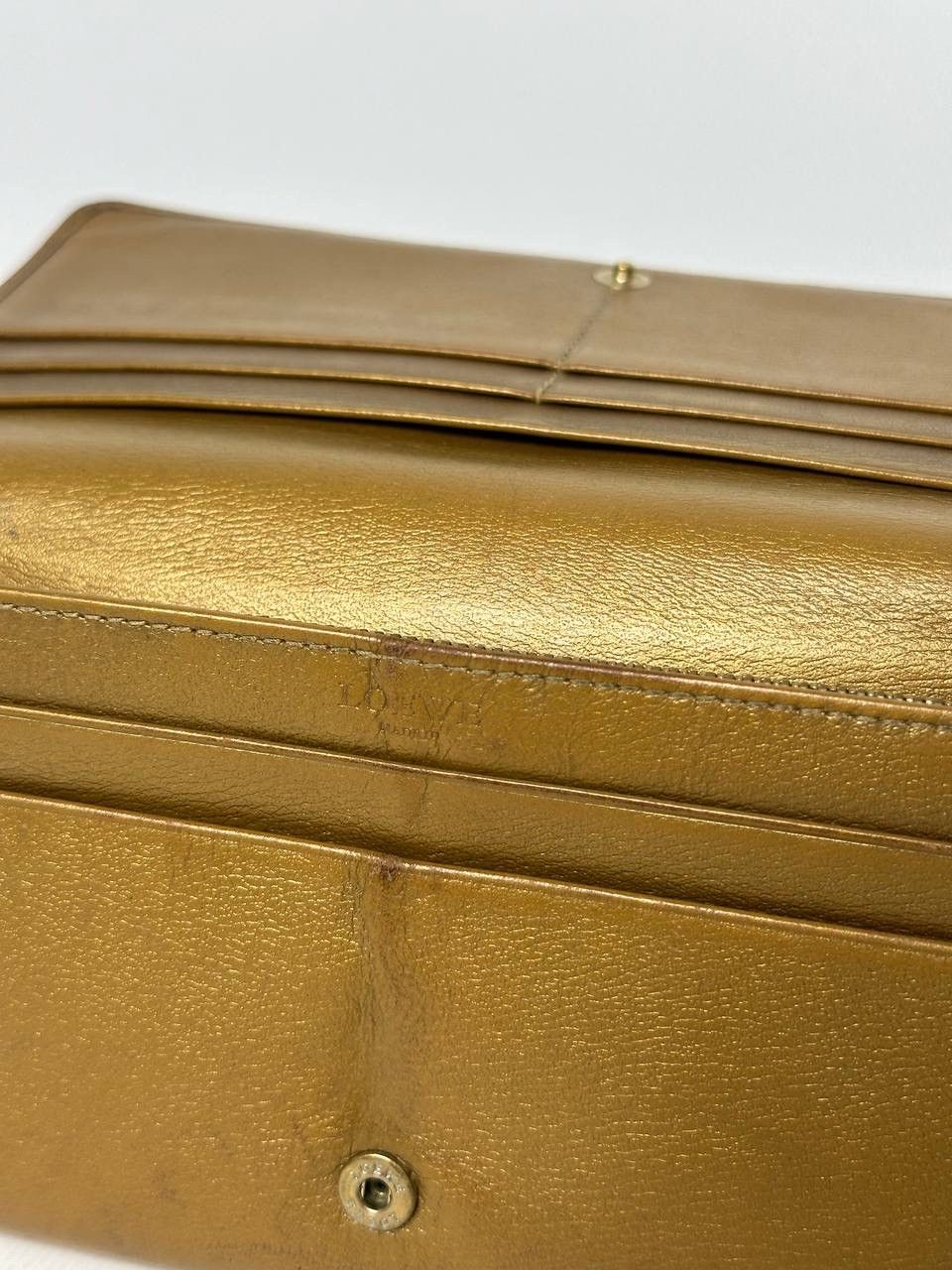 Loewe 90s Vintage Loewe Anagram Leather Authentic Golden Wallet Size ONE SIZE - 17 Thumbnail