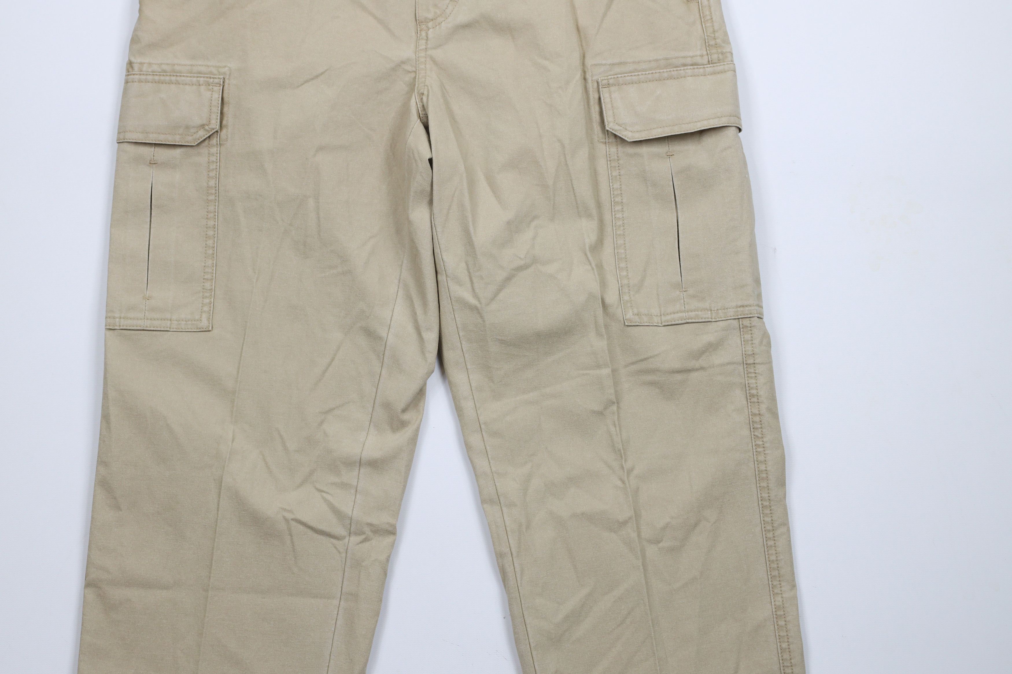 L.L. Bean × Vintage Vintage 90s LL Bean Stonewash Straight Leg Cargo Pants Beige Size US 31 - 3 Thumbnail