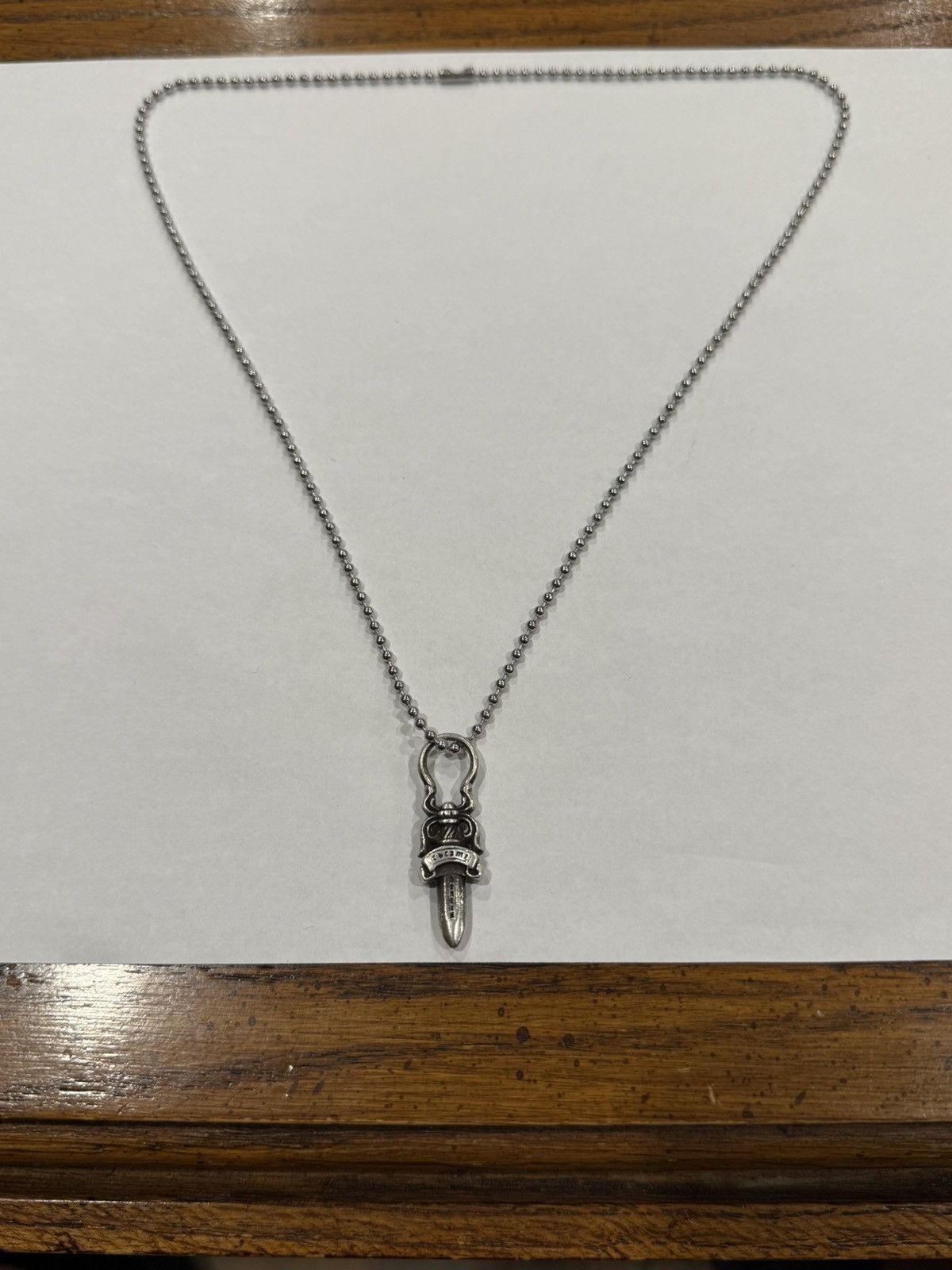 Chrome Hearts Chrome Hearts Dagger Pendant Silver Ball Chain Necklace .925 Size ONE SIZE - 6 Thumbnail