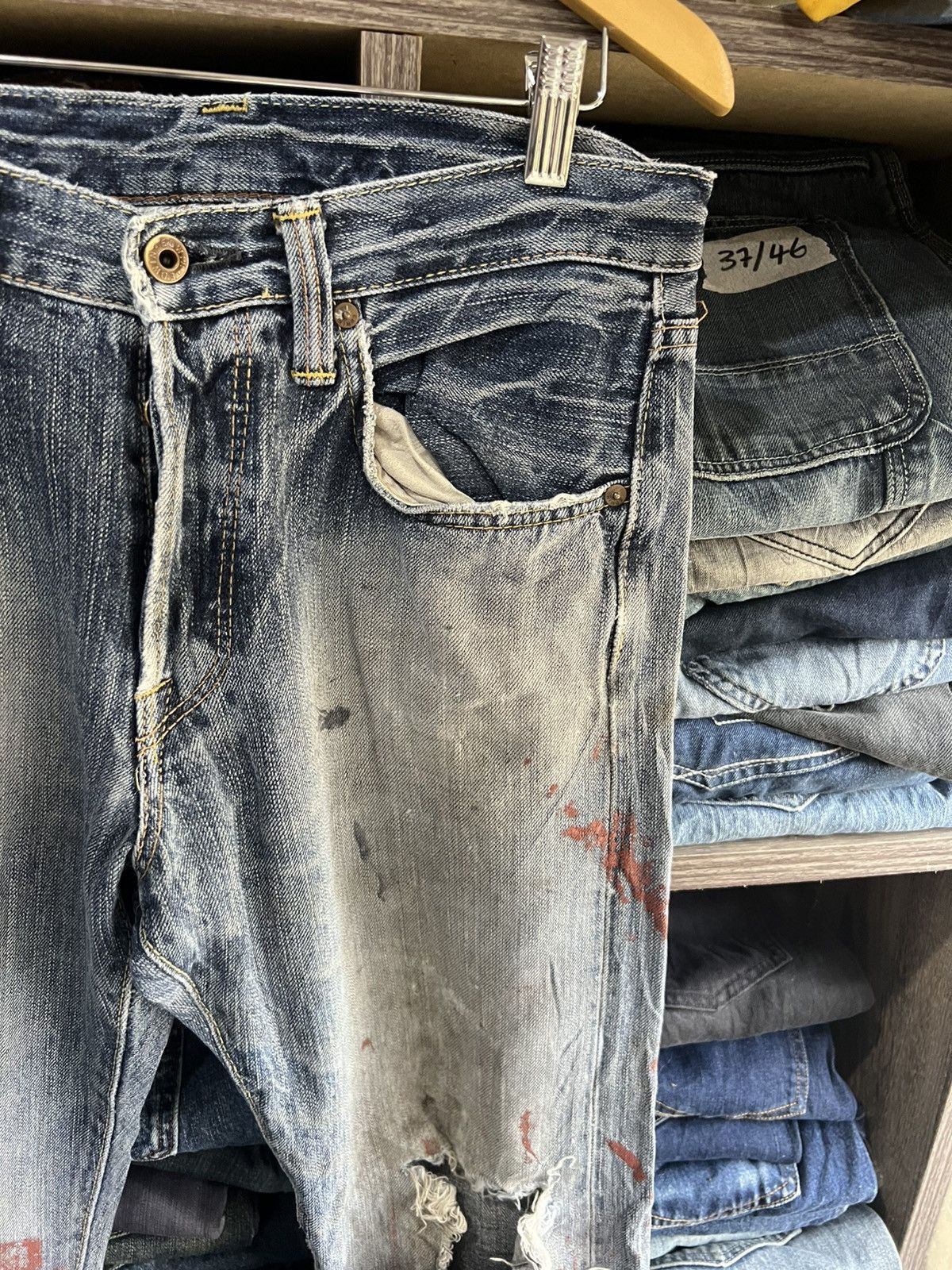 Edwin 🔥Vintage Edwin 505 Distressed Denim Size US 32 / EU 48 - 6 Thumbnail