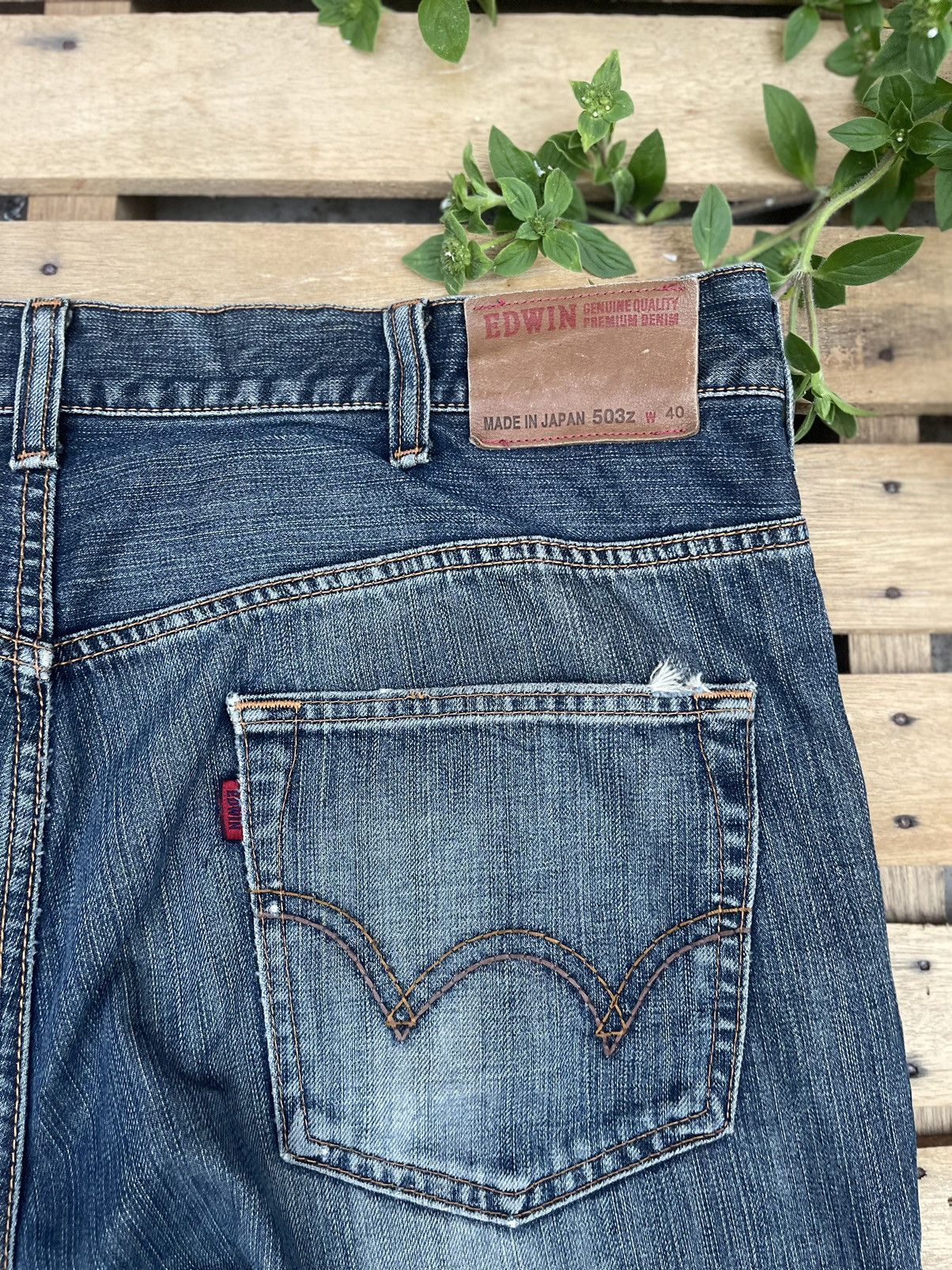 Edwin Vintage Edwin 503 Distressed Baggy Jeans Size US 40 / EU 56 - 4 Thumbnail