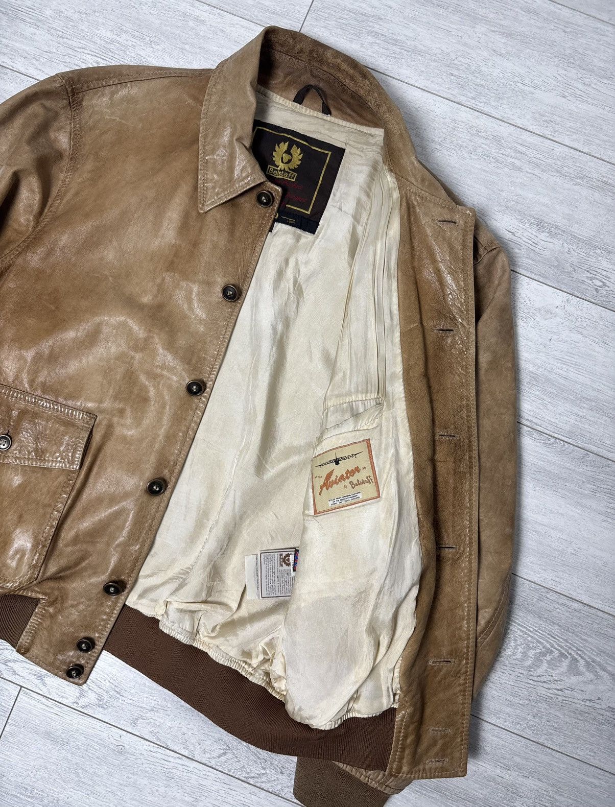 Belstaff × Vintage Rare vintage Belstaff gold Aviator leather jacket Size US L / EU 52-54 / 3 - 13 Thumbnail