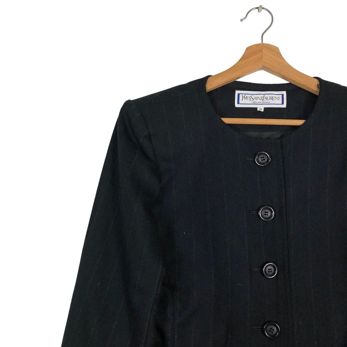 Yves Saint Laurent 🔥VINTAGE CROPPED COATS JACKET YVES SAINT LAURENT STRIPED Size M / US 6-8 / IT 42-44 - 7 Thumbnail