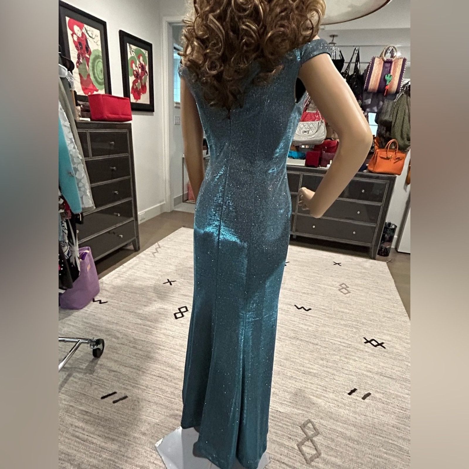 & Other Stories Sweetheart Long Prom Formal Dress Size 1/2 Sparkly Blue Size XS / US 0-2 / IT 36-38 - 2 Thumbnail