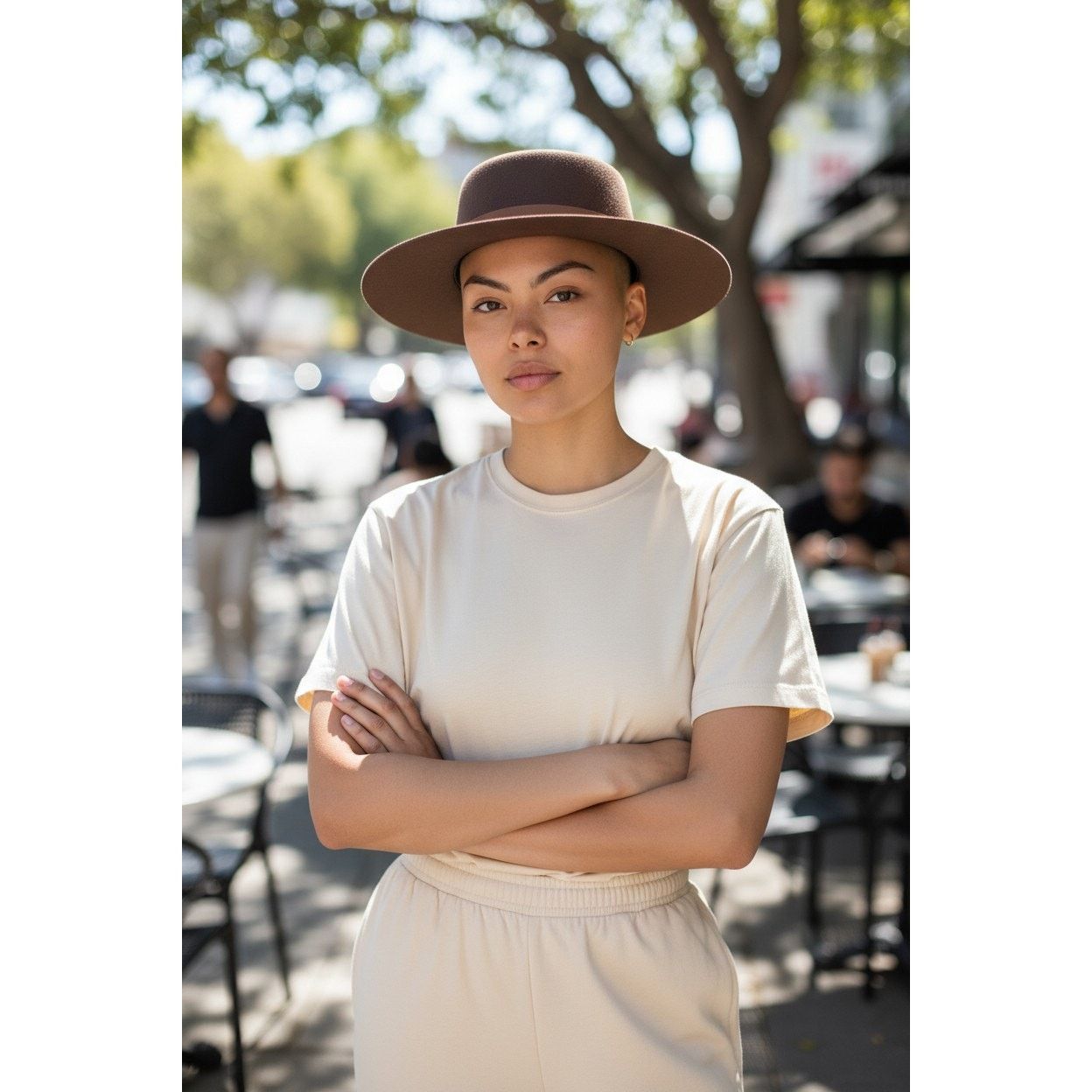Lack of Color Lack of Color Women's The Mirage Boater Suede-Trimmed Hat Size ONE SIZE - 2 Thumbnail