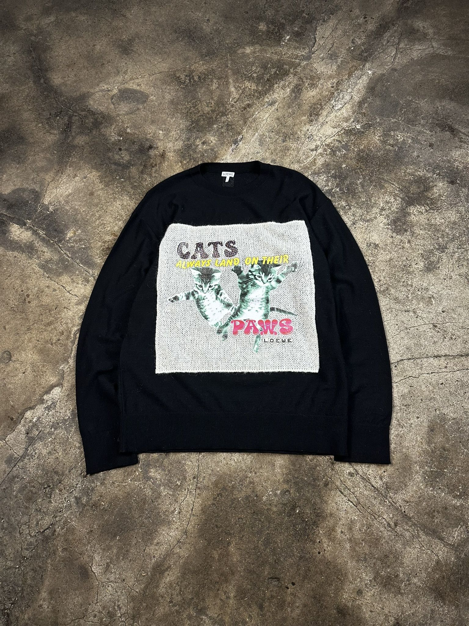 Loewe Rare Loewe Cats Allways Land on Their Paws Wool Knit Sweater Size US M / EU 48-50 / 2 - 1 Thumbnail