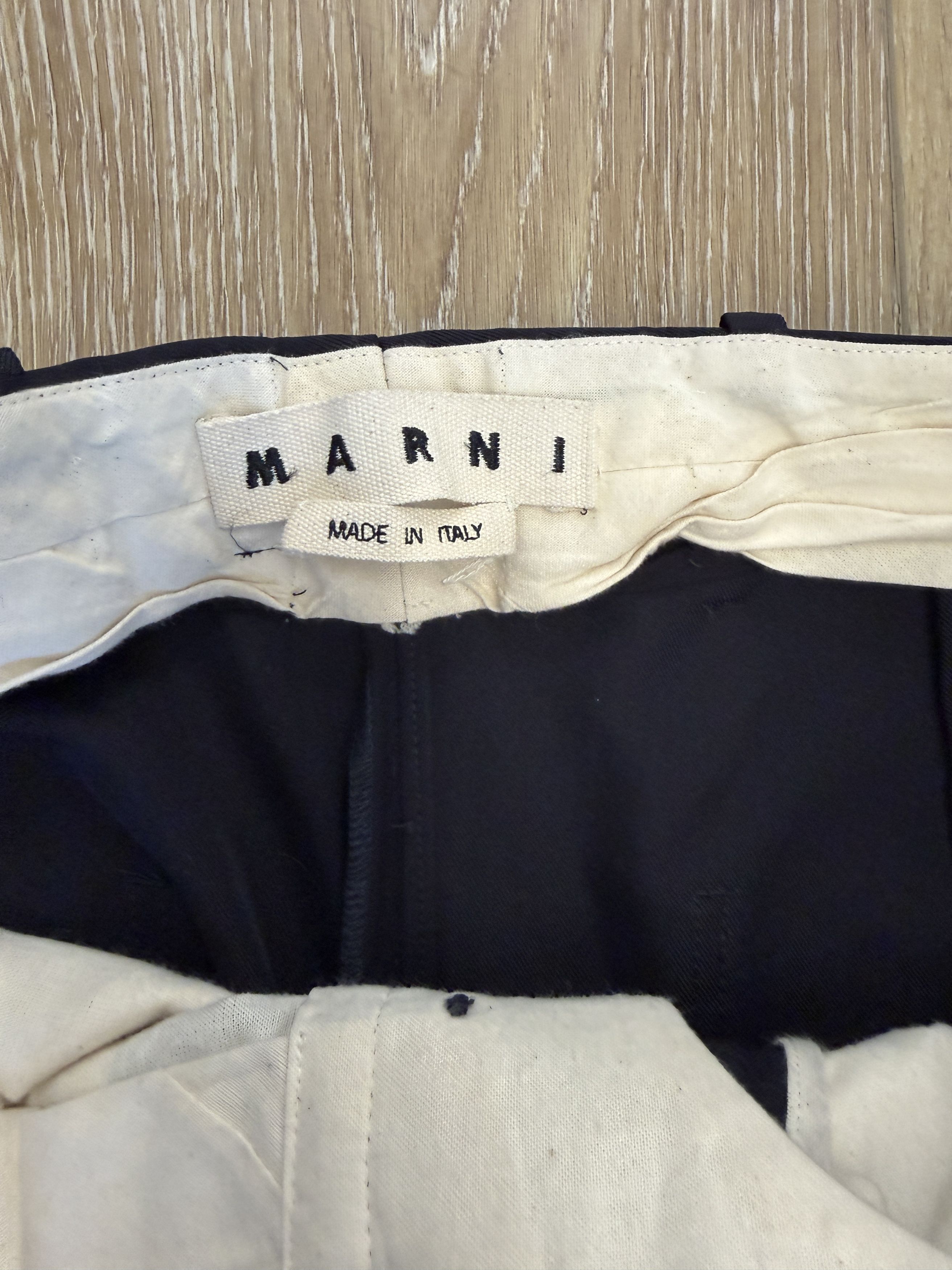 Marni Marni Navy Gabardine Cropped Trousers Size US 32 / EU 48 - 3 Thumbnail