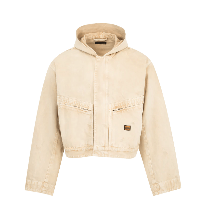 Balenciaga o1h1sh11225 Workwear Jacket in Beige Size US XXS / EU 40 - 1 Thumbnail