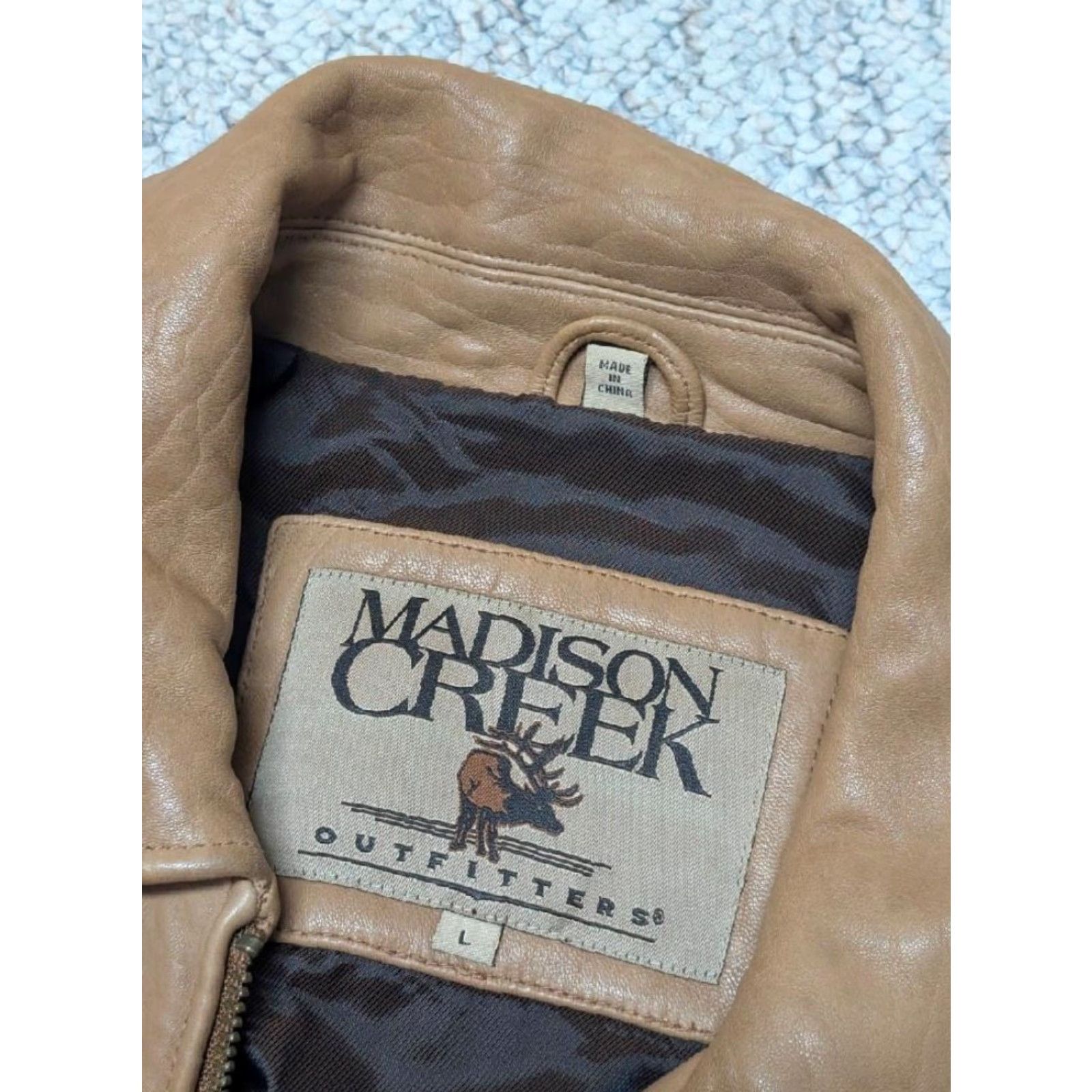 Vintage VINTAGE Madison Creek Motorcycle Jacket L Lambskin Leather Brown Patina 1990s Mens 44-46 Size US L / EU 52-54 / 3 - 4 Thumbnail