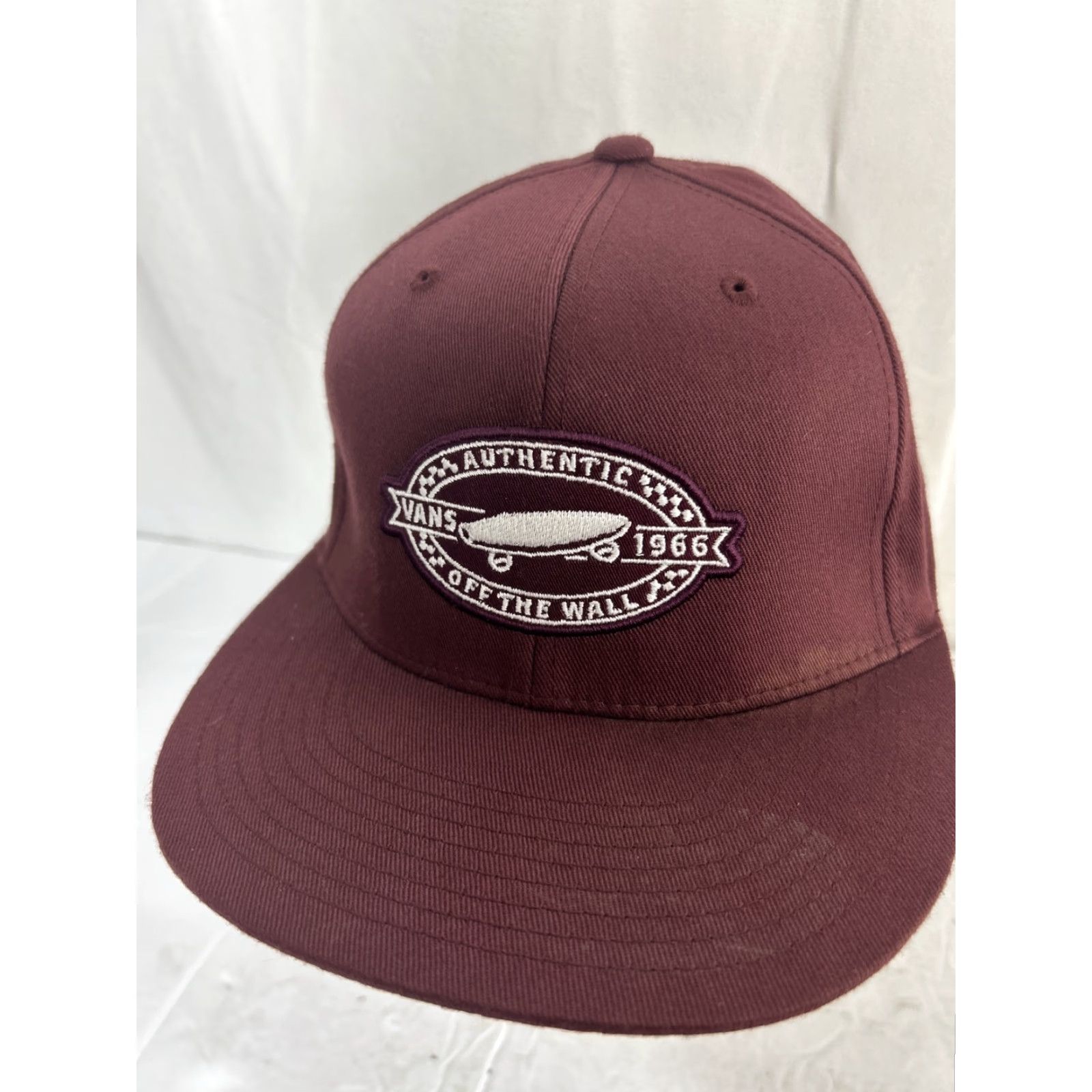Vans Vans Off The Wall Baseball Hat Mens M Maroon Adjustable Cap Flex Size ONE SIZE - 3 Thumbnail