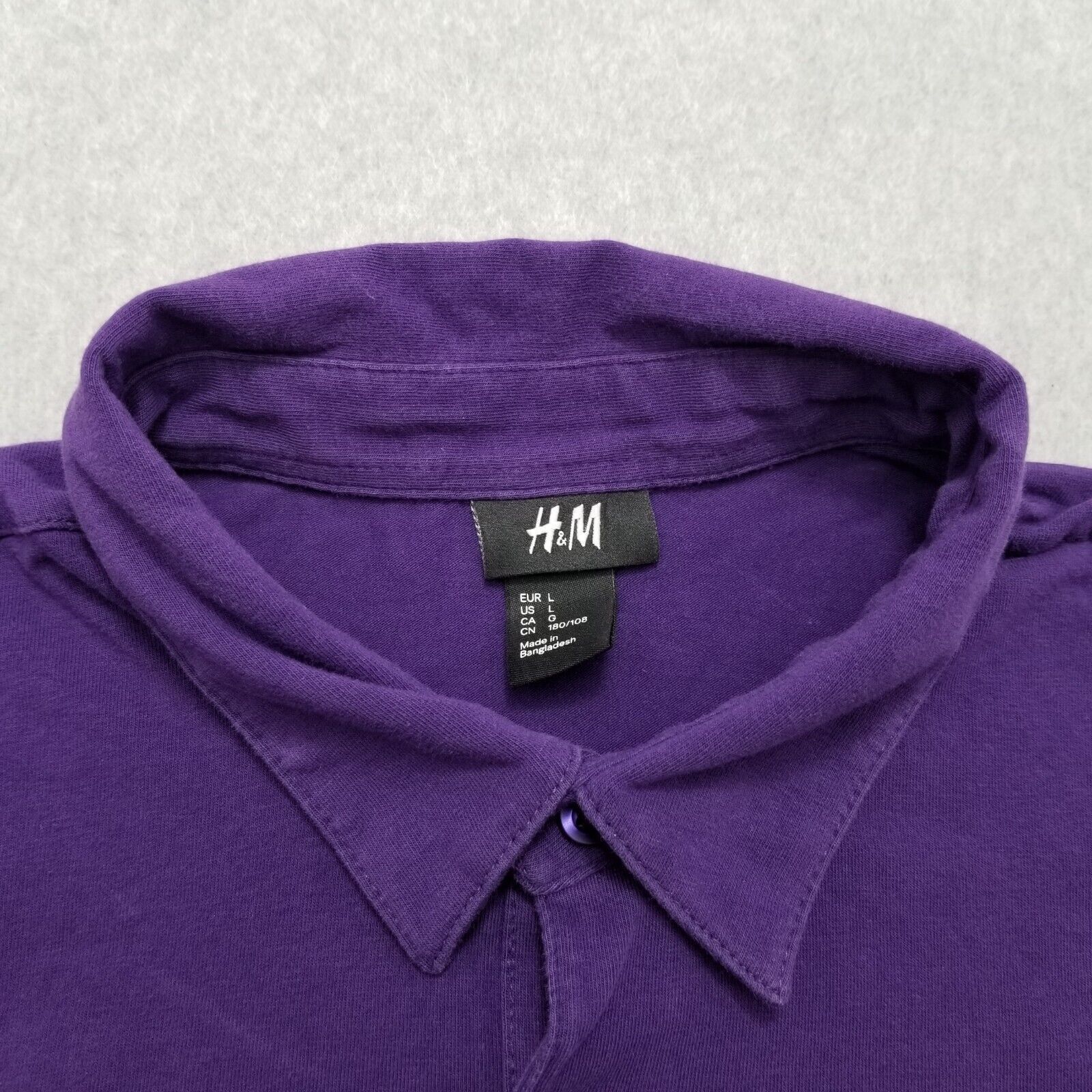 H&M H&M Polo Shirt Mens Large Purple Short Sleeve Button Up Size US L / EU 52-54 / 3 - 5 Thumbnail