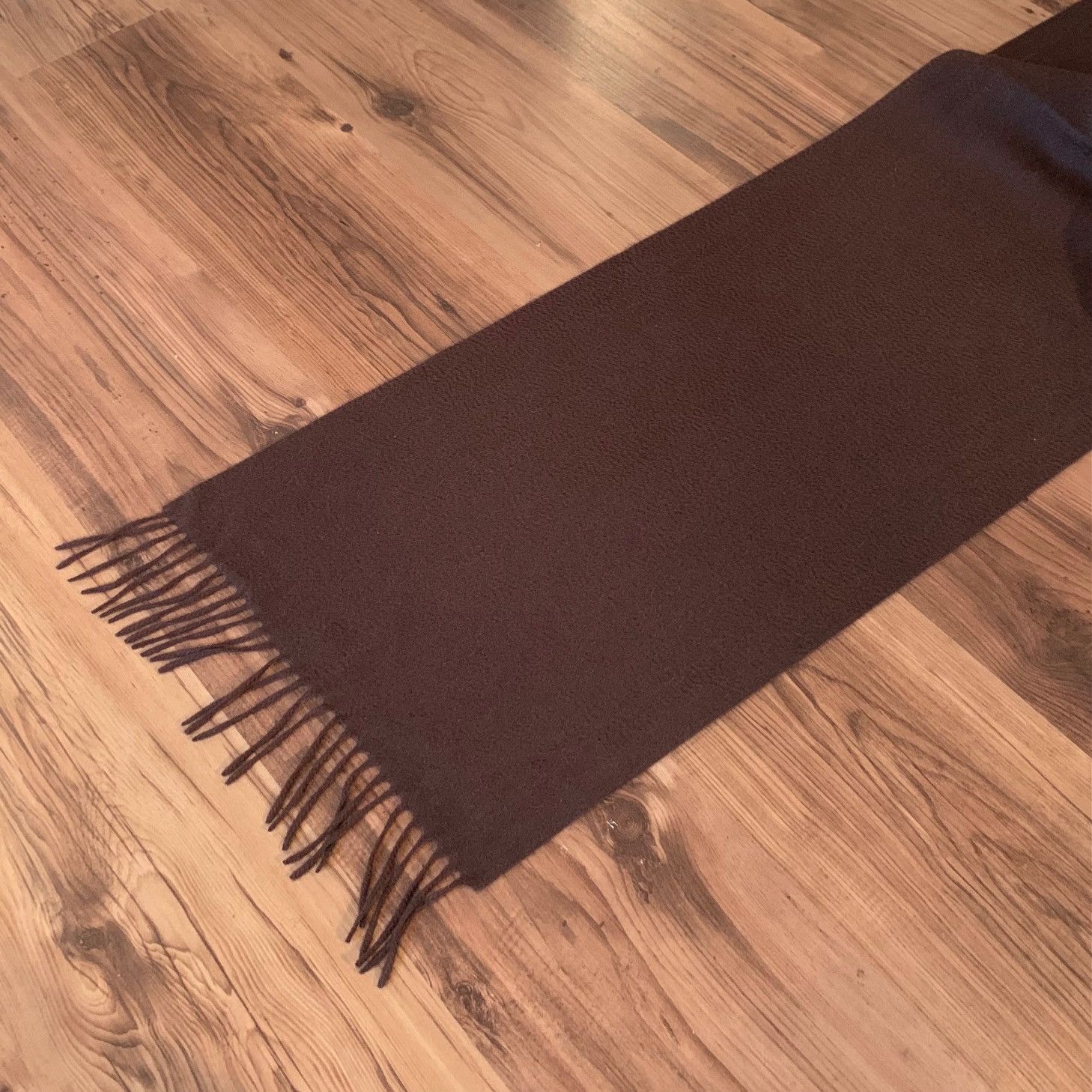 Louis Vuitton Louis Vuitton Brown Cashmere Logo Fringed Scarf Size ONE SIZE - 7 Thumbnail