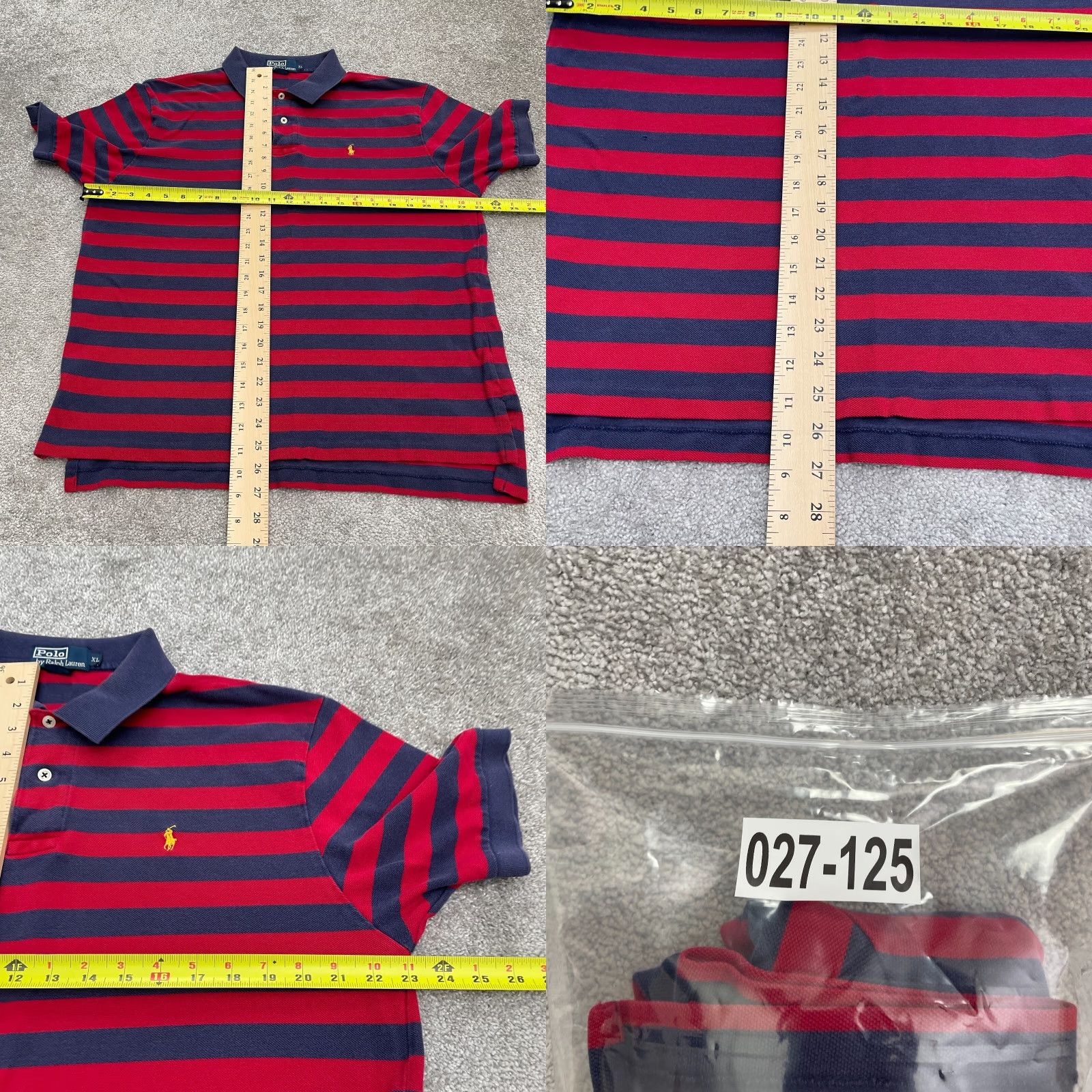 Ralph Lauren VINTAGE Polo Ralph Lauren Polo Shirt Mens XL Red Blue Striped Short Sleeve Cotton Golf Size US XL / EU 56 / 4 - 8 Thumbnail