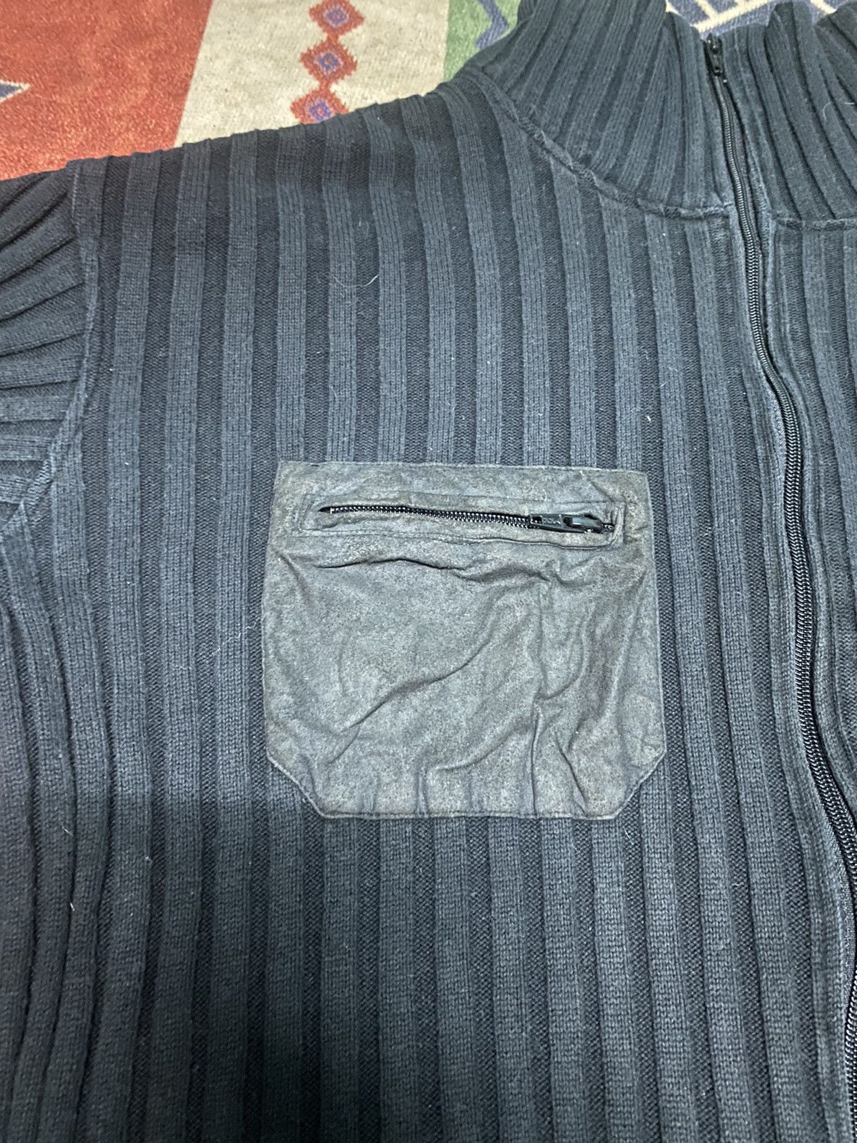 Japanese Brand JUN MEN KNITWEAR RIBBED DOUBLE POCKET ZIPPER STRETCHABLE Size US L / EU 52-54 / 3 - 5 Thumbnail