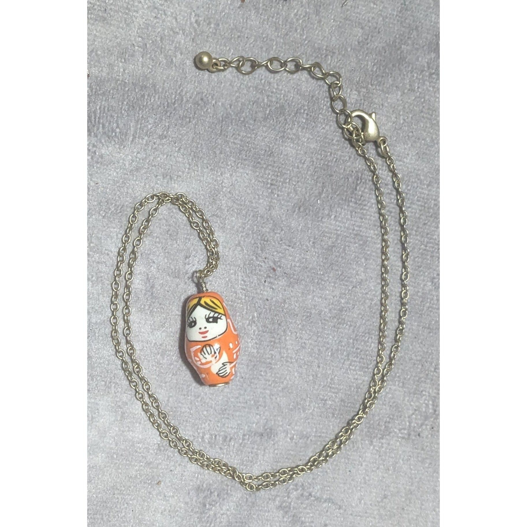 Other Retro Orange Russian Nesting Doll Necklace Size ONE SIZE - 14 Thumbnail