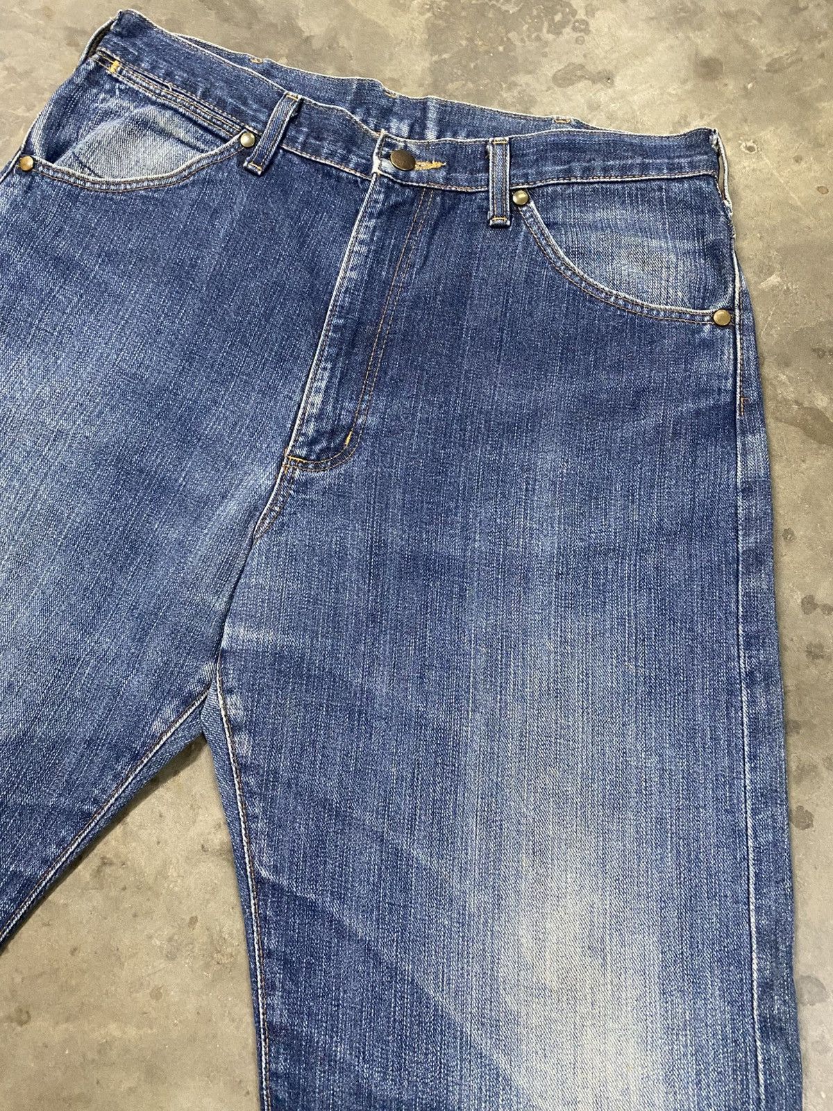 Jean × Vintage × Wrangler Vintage Wrangler Selvedge Washed Blue Distressed @271 Size US 33 - 9 Thumbnail