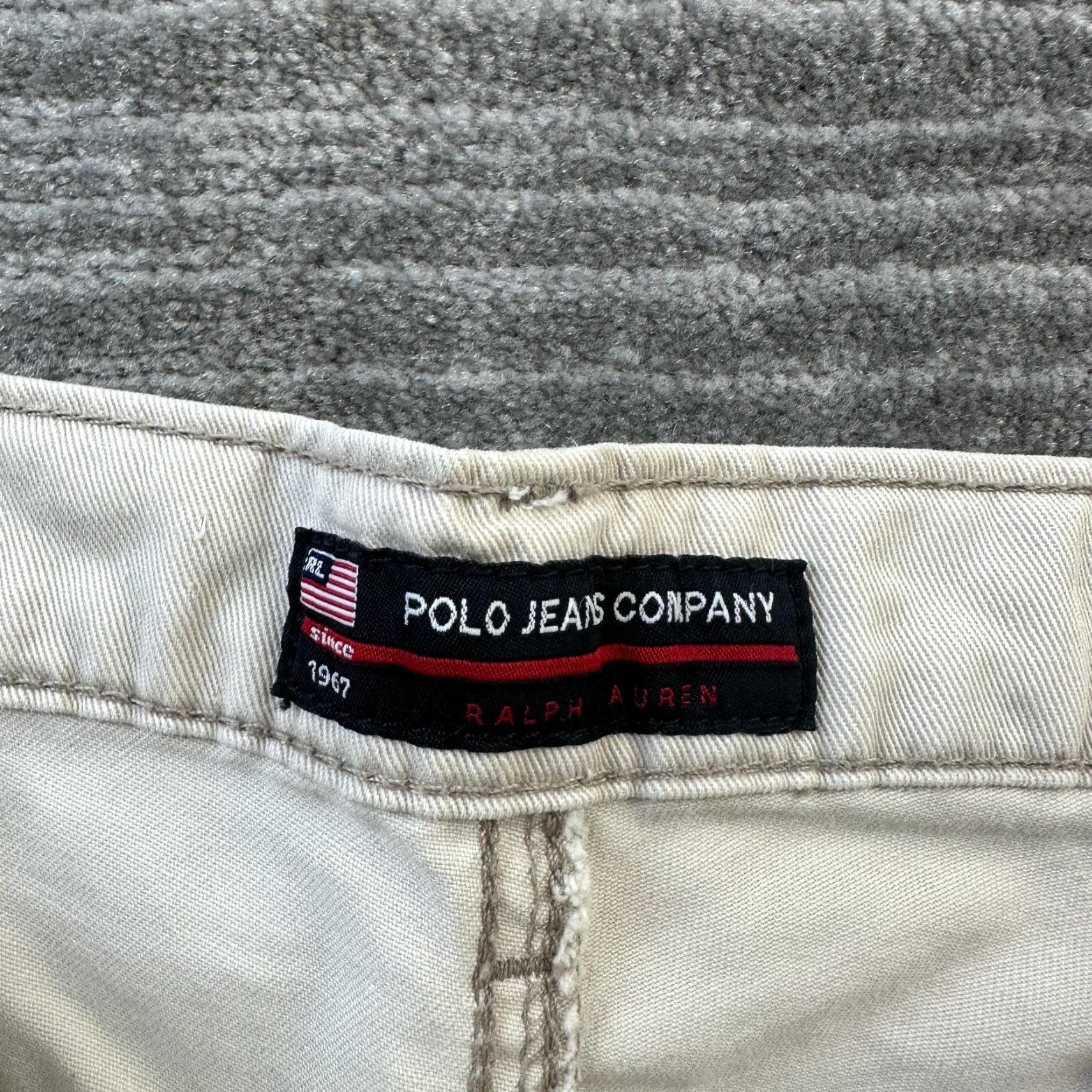 Ralph Lauren Ralph Lauren Polo Jeans Co Pants Mens 34x30 Cargo Wide Leg Tan Beige 5-Pocket Regular Inseam 30 Made by Polo Jeans Co Mens Cargo Pants Size US S / EU 44-46 / 1 - 7 Thumbnail