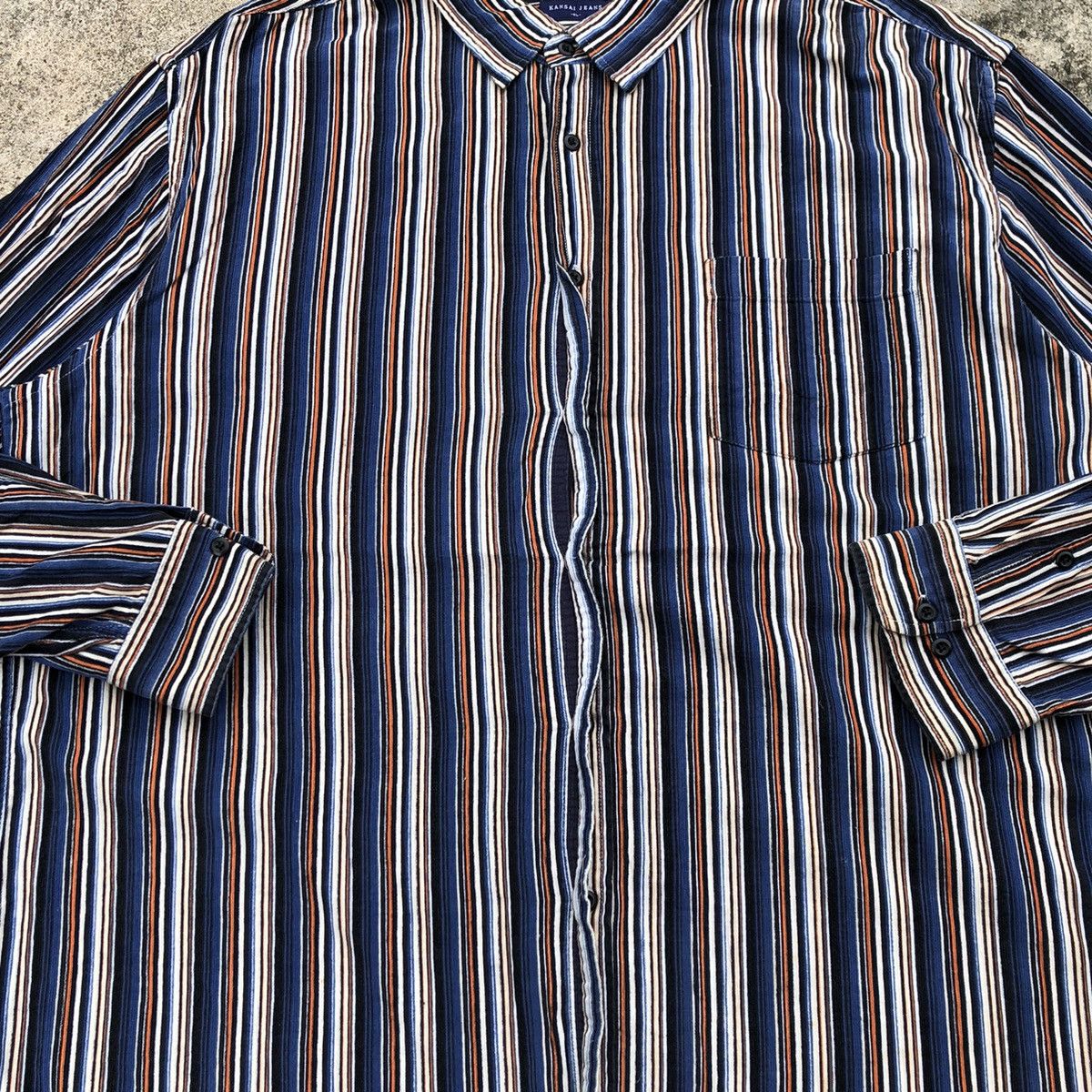 Designer × Japanese Brand × Kansai Yamamoto 🔥Rare🔥🇯🇵Kansai Yamamoto Corduroy Stripe Western Button Shirts Size US XXL / EU 58 / 5 - 10 Thumbnail