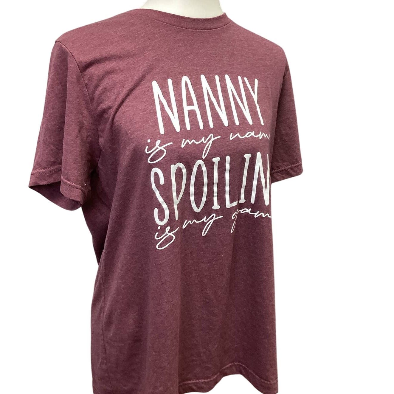 Canvas Womens Large Nanny Is My Name Cotton Blend Short Sleeve Tee Size L / US 10 / IT 46 - 1 Thumbnail