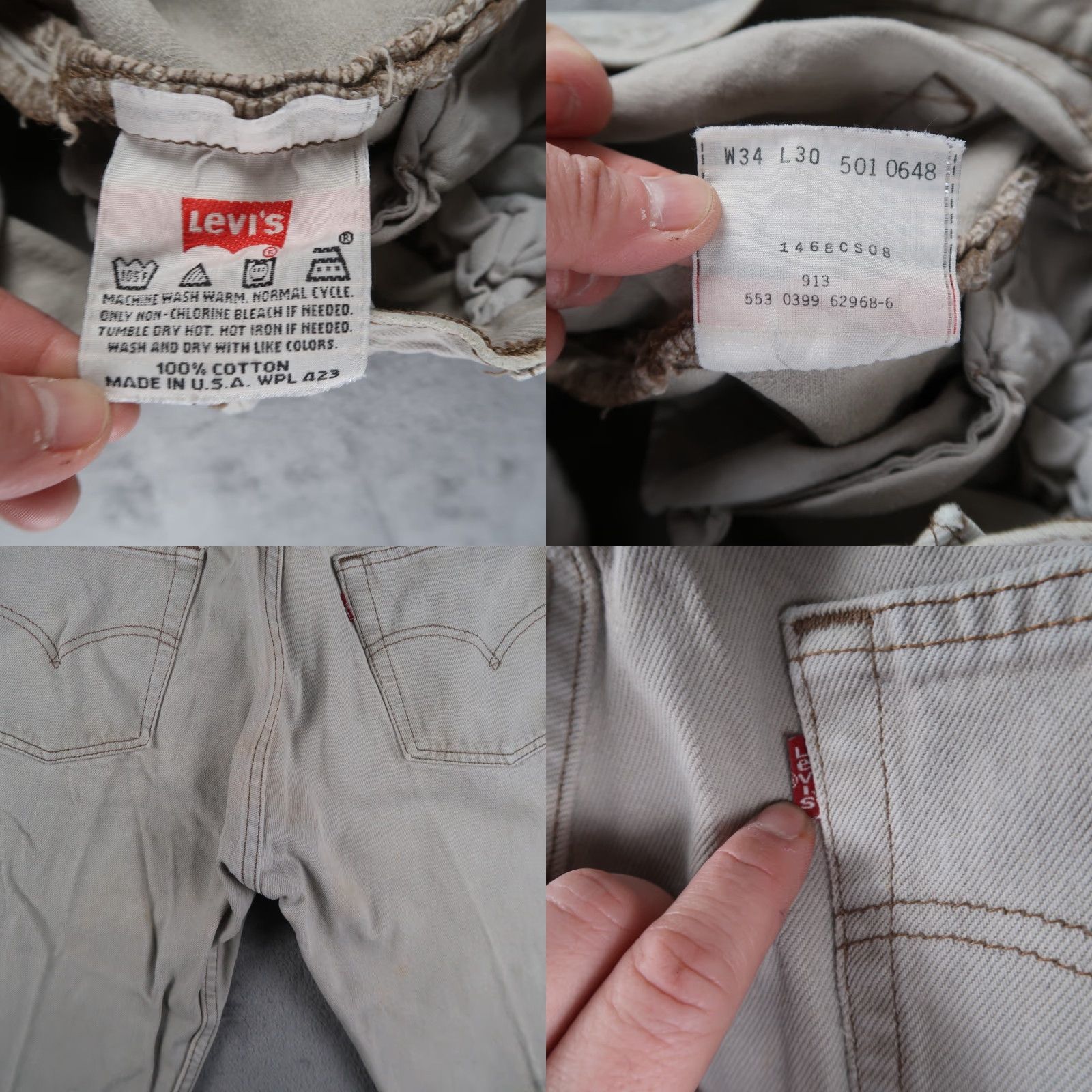 Levi's VINTAGE Levi's 501 Jeans Gray Mens 34x30 Denim Straight 5-Pocket USA Made 90s 501 Series Size US 34 / EU 50 - 9 Thumbnail