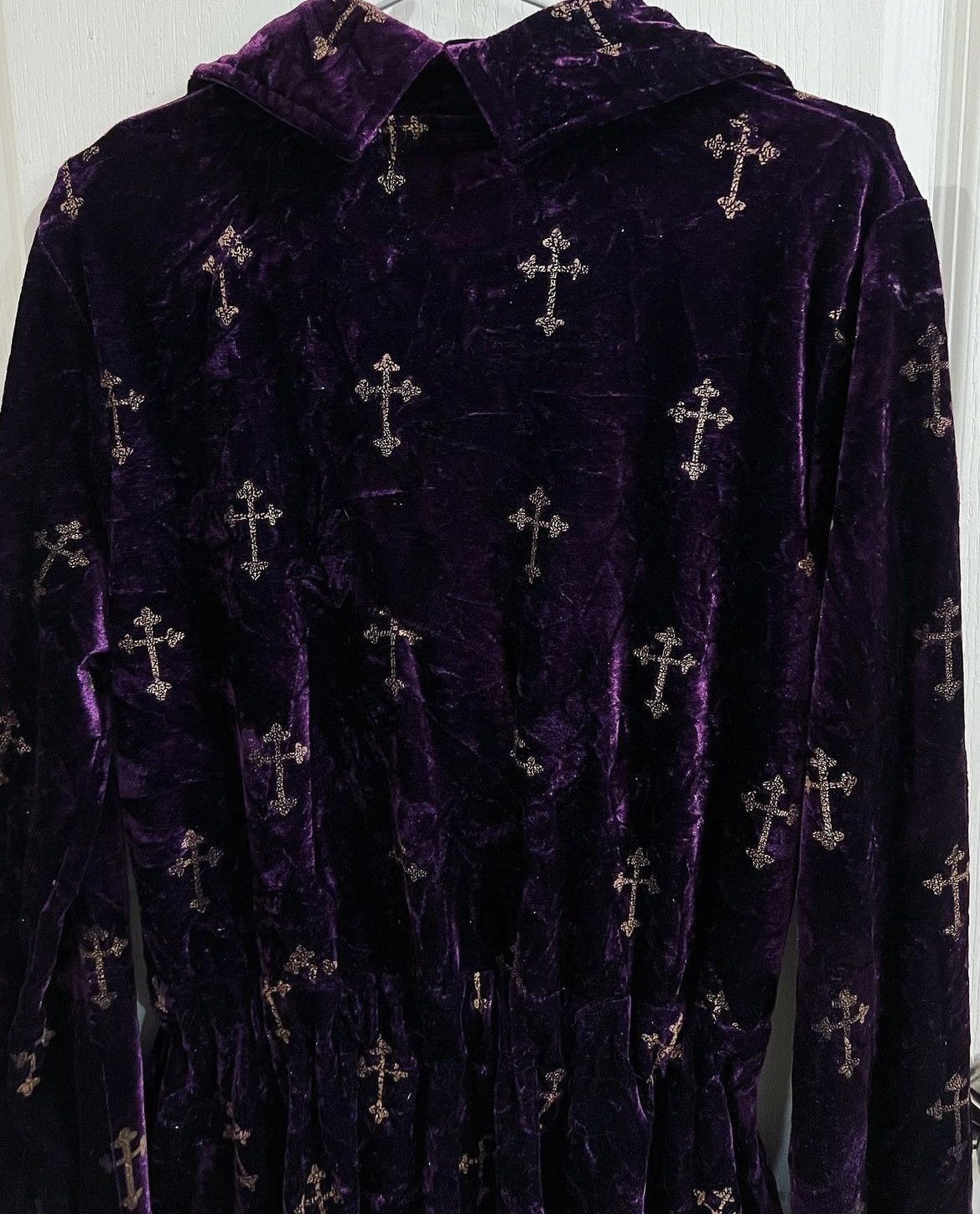 Japanese Brand Velvet cross gothic mini dress 🧛🏻‍♀️💜 Size M / US 6-8 / IT 42-44 - 4 Thumbnail