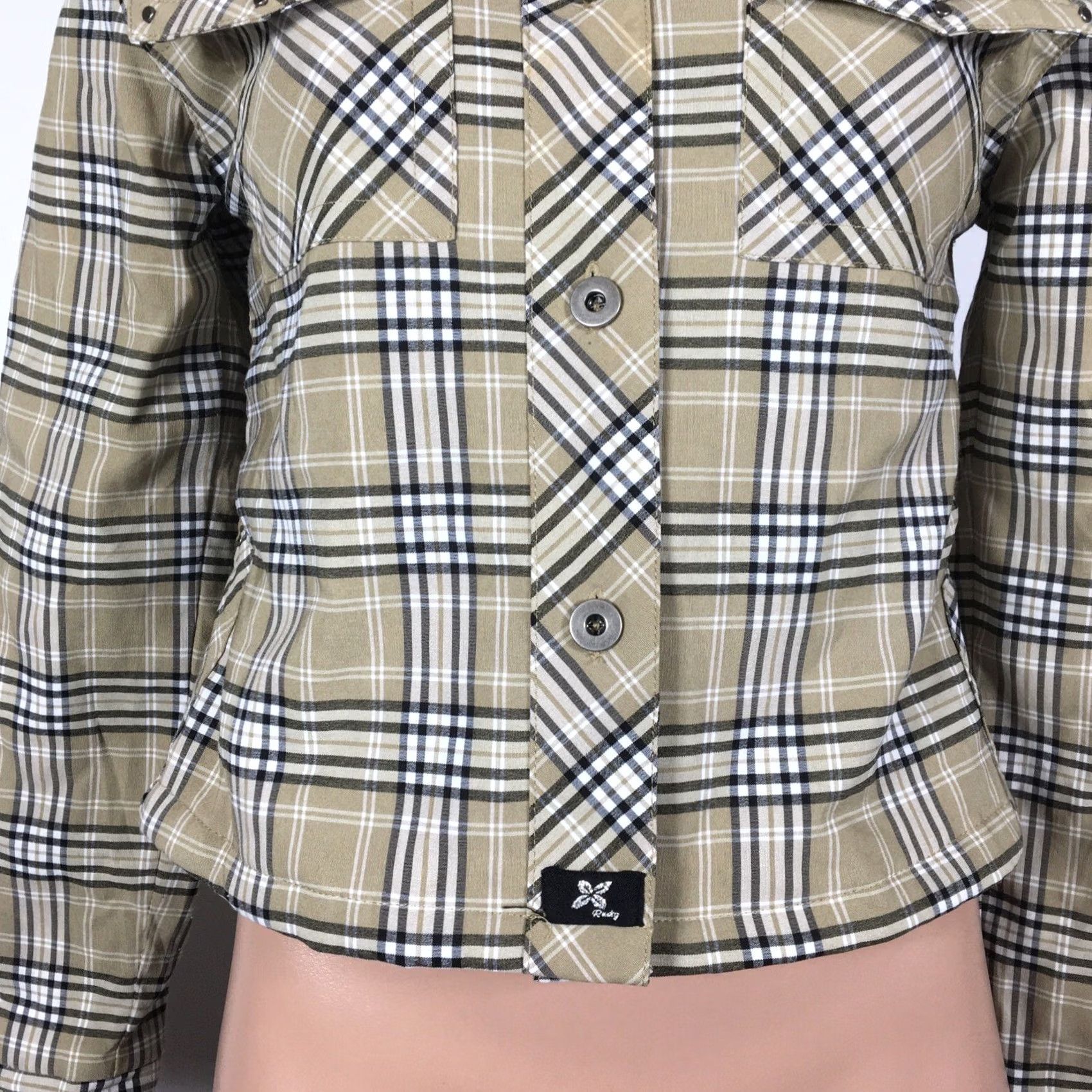 Vintage 90s Rusty Jacket Women Small Plaid Quilted Lined Button Up Stud Pocket Y2K, Women's — image 2 of 6