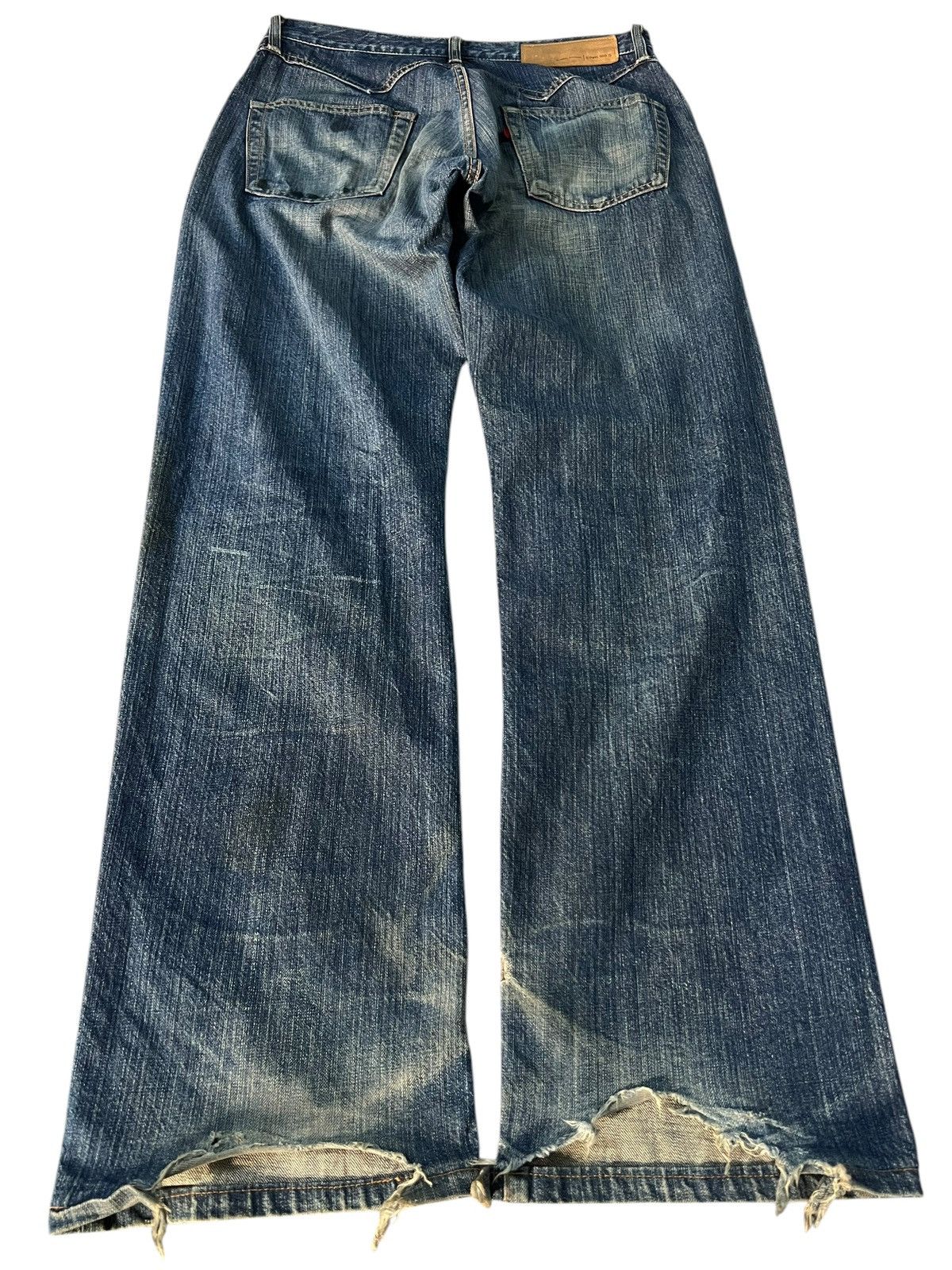 Edwin × If Six Was Nine × Le Grande Bleu (L.G.B.) 💥BAGGY💥VINTAGE EDWIN 503S DISTRESS MUD WASH JEANS Size US 31 - 2 Thumbnail