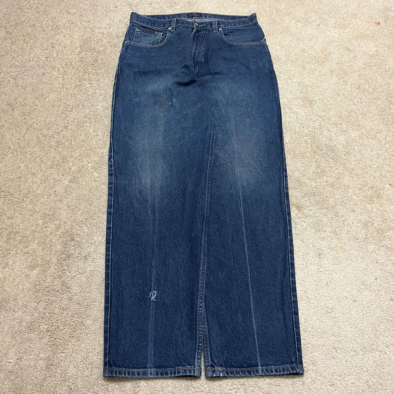 Tommy Jeans Tommy Hilfiger Denim Y2K Baggy Faded Blue Jeans 33Wx32.5L Size US 33 - 1 Thumbnail
