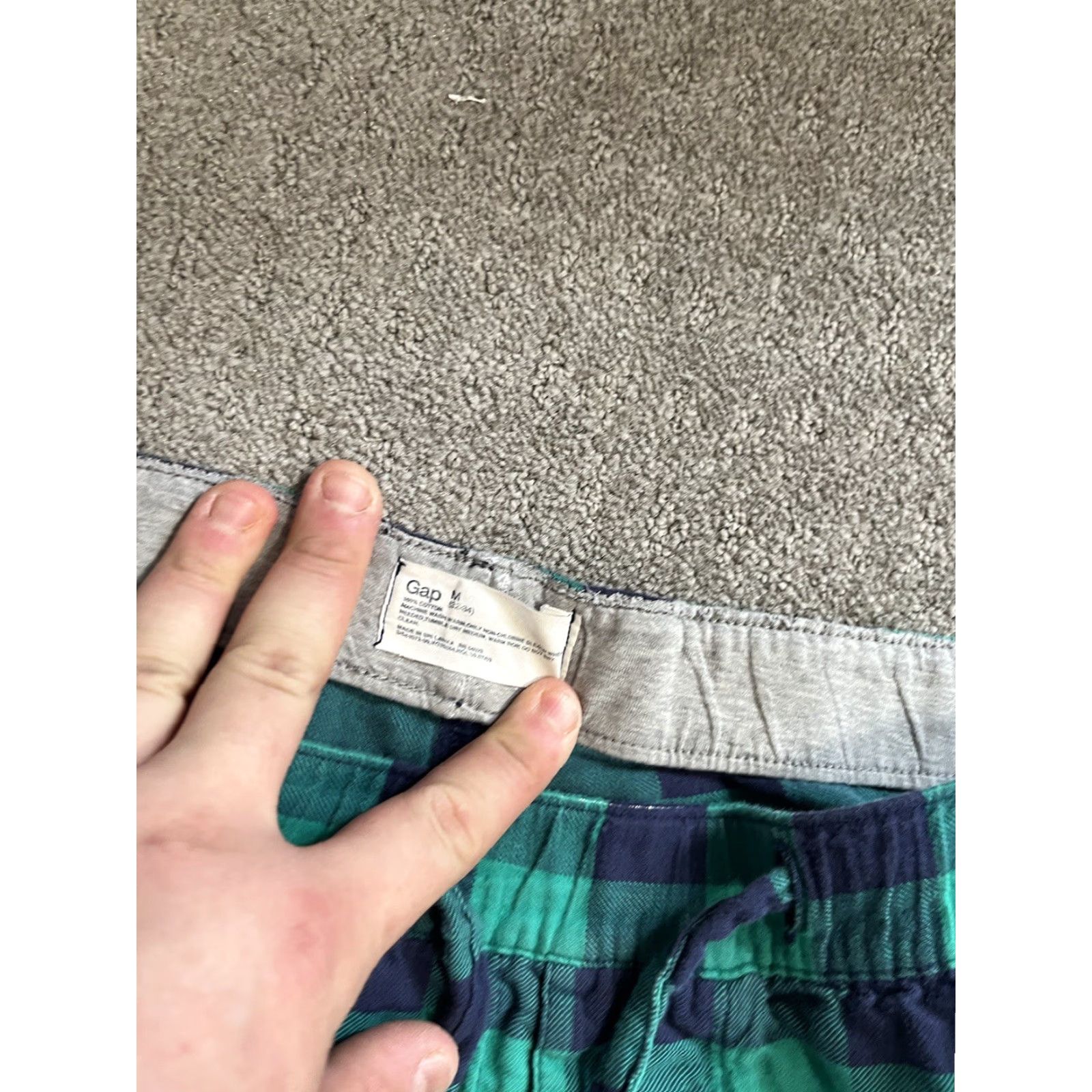 Gap Gap Mens Medium Green Blue Plaid Sweatpants with Pockets Casual Lounge Sweatpants Size US 31 - 5 Thumbnail