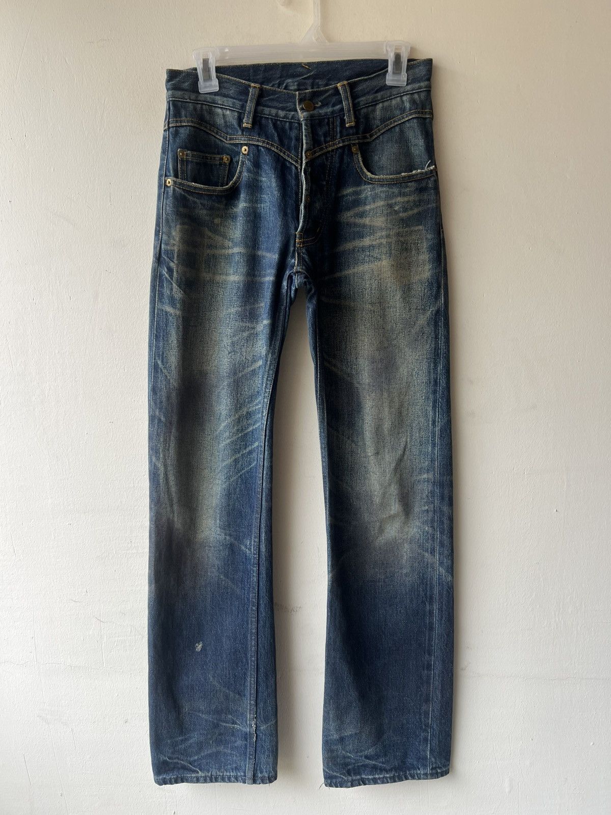 Japanese Brand Gangsterville Glad Hand Japan Dirty Mud Denim Selvedge Jeans Size US 28 / EU 44 - 9 Thumbnail