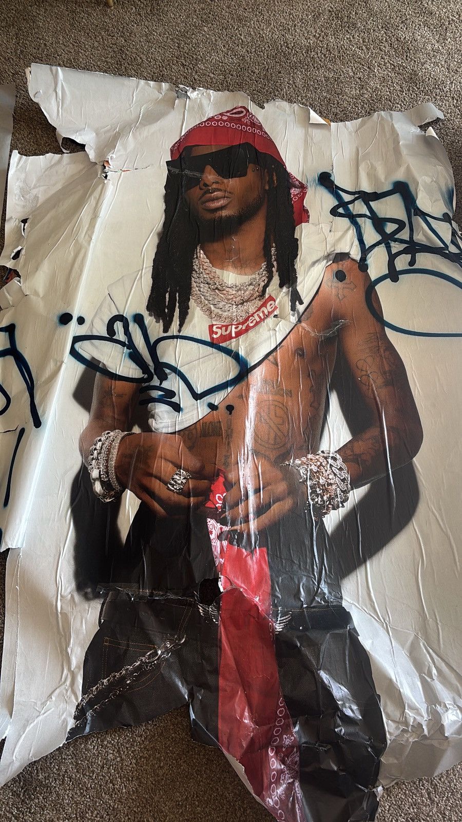 Supreme PLAYBOI CARTI SUPREME (6ft x 4.5ft) POSTER Size 46 - 2 Thumbnail